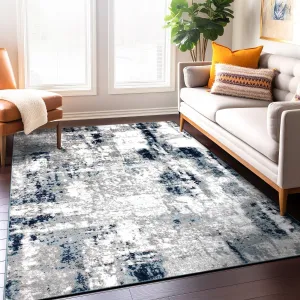 World Rug Gallery Contemporary Abstract Distressed Area Rug