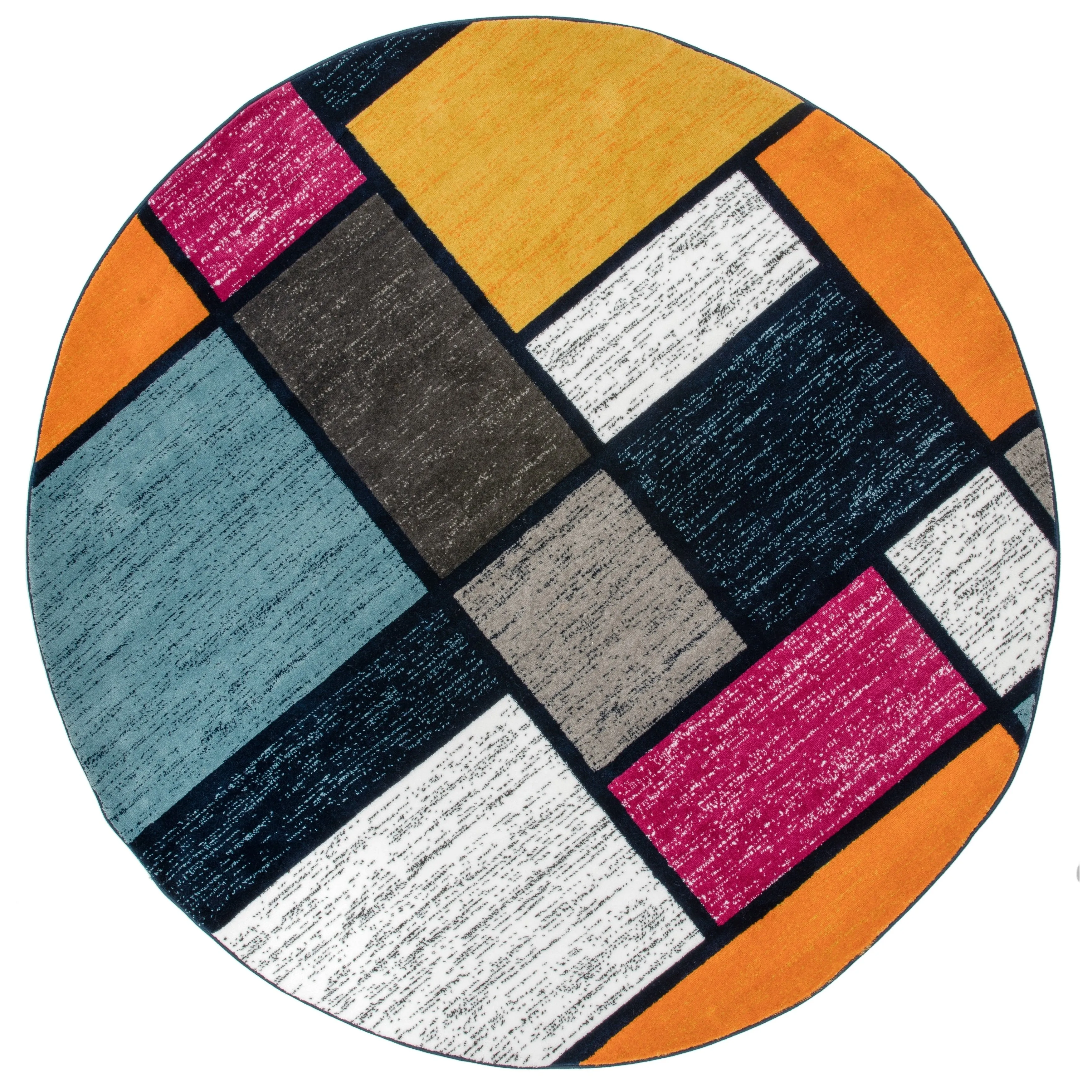 World Rug Gallery Contemporary Modern Boxed Color Block Area Rug