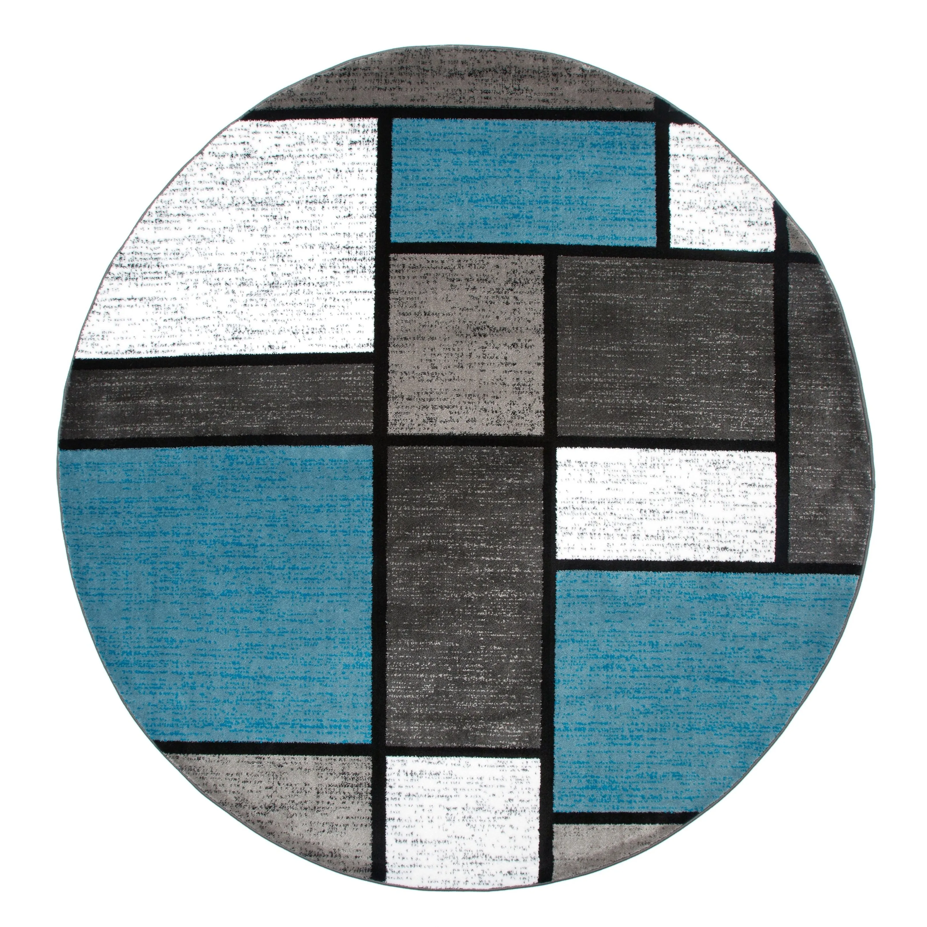 World Rug Gallery Contemporary Modern Boxed Color Block Area Rug