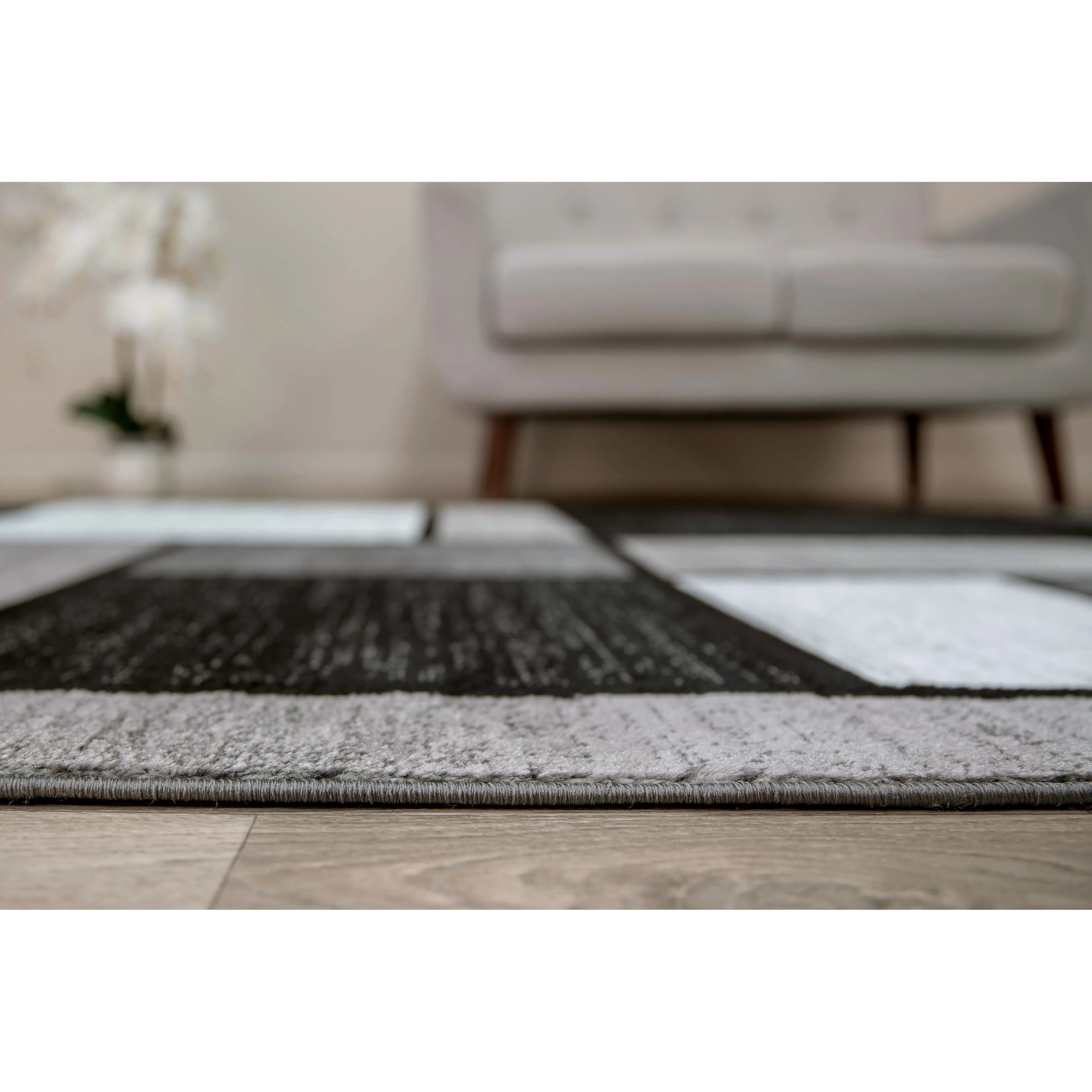 World Rug Gallery Contemporary Modern Boxed Color Block Area Rug