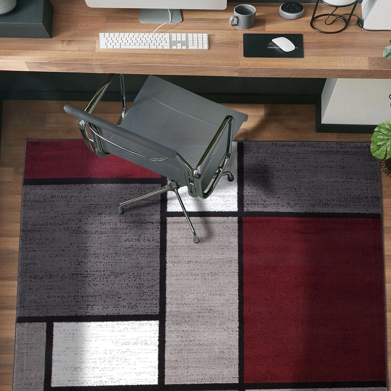 World Rug Gallery Contemporary Modern Boxed Color Block Area Rug