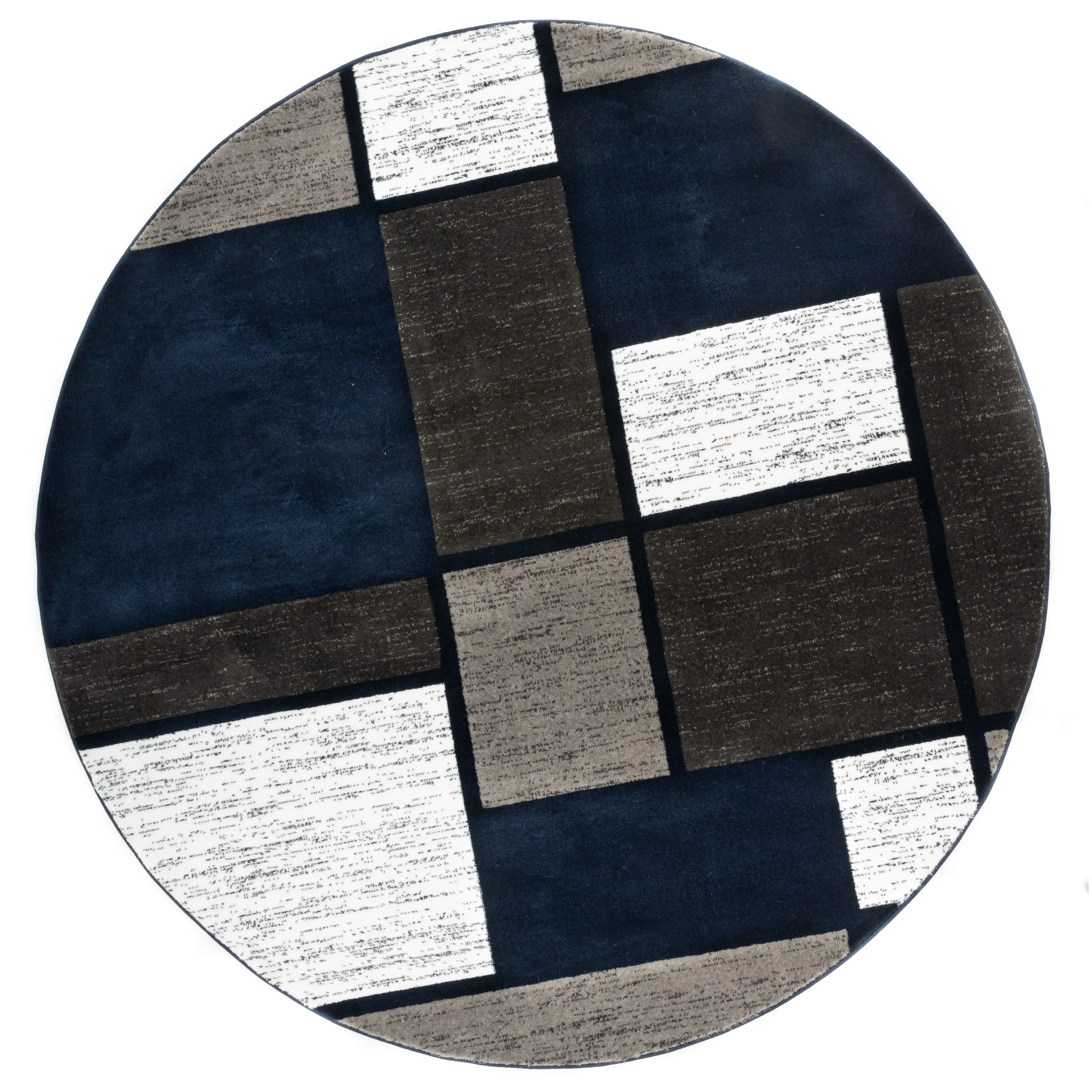 World Rug Gallery Contemporary Modern Boxed Color Block Area Rug