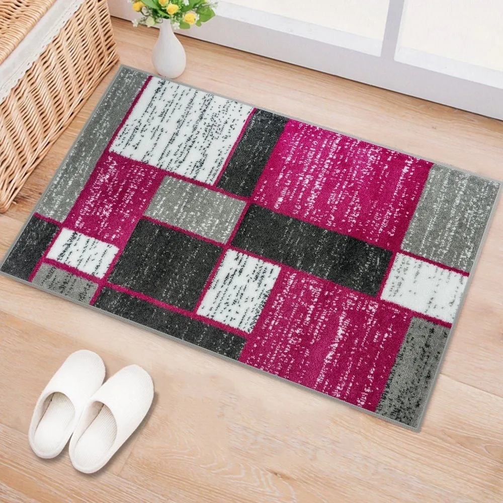 World Rug Gallery Contemporary Modern Boxed Color Block Area Rug