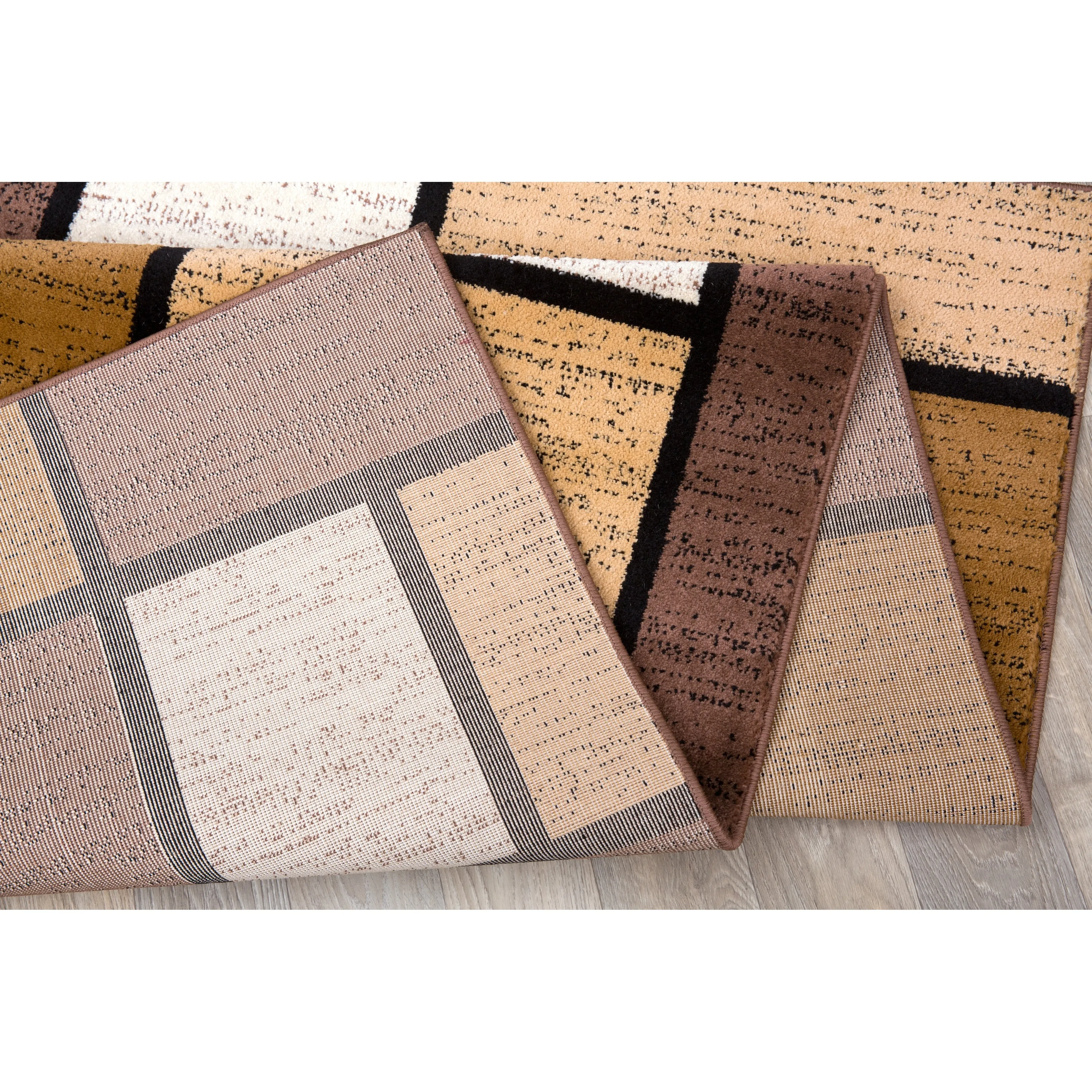 World Rug Gallery Contemporary Modern Boxed Color Block Area Rug