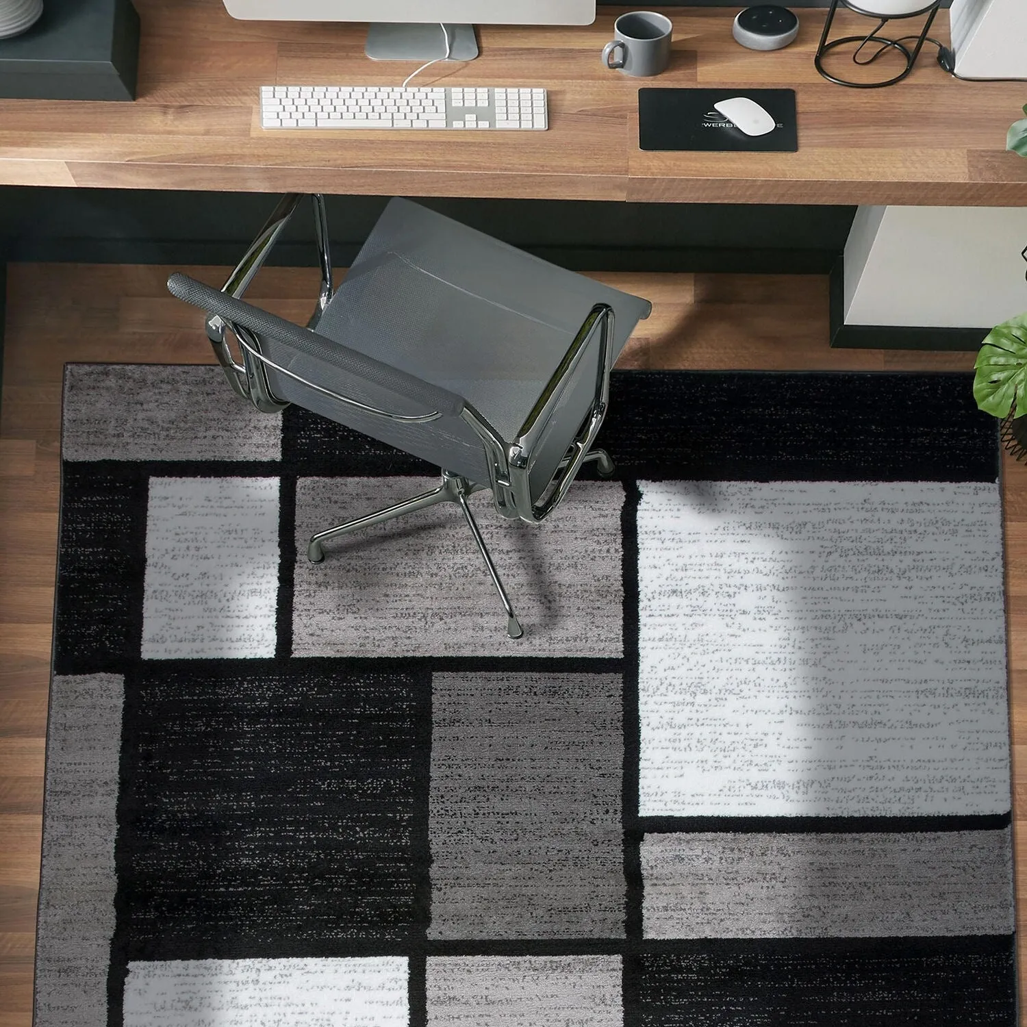 World Rug Gallery Contemporary Modern Boxed Color Block Area Rug