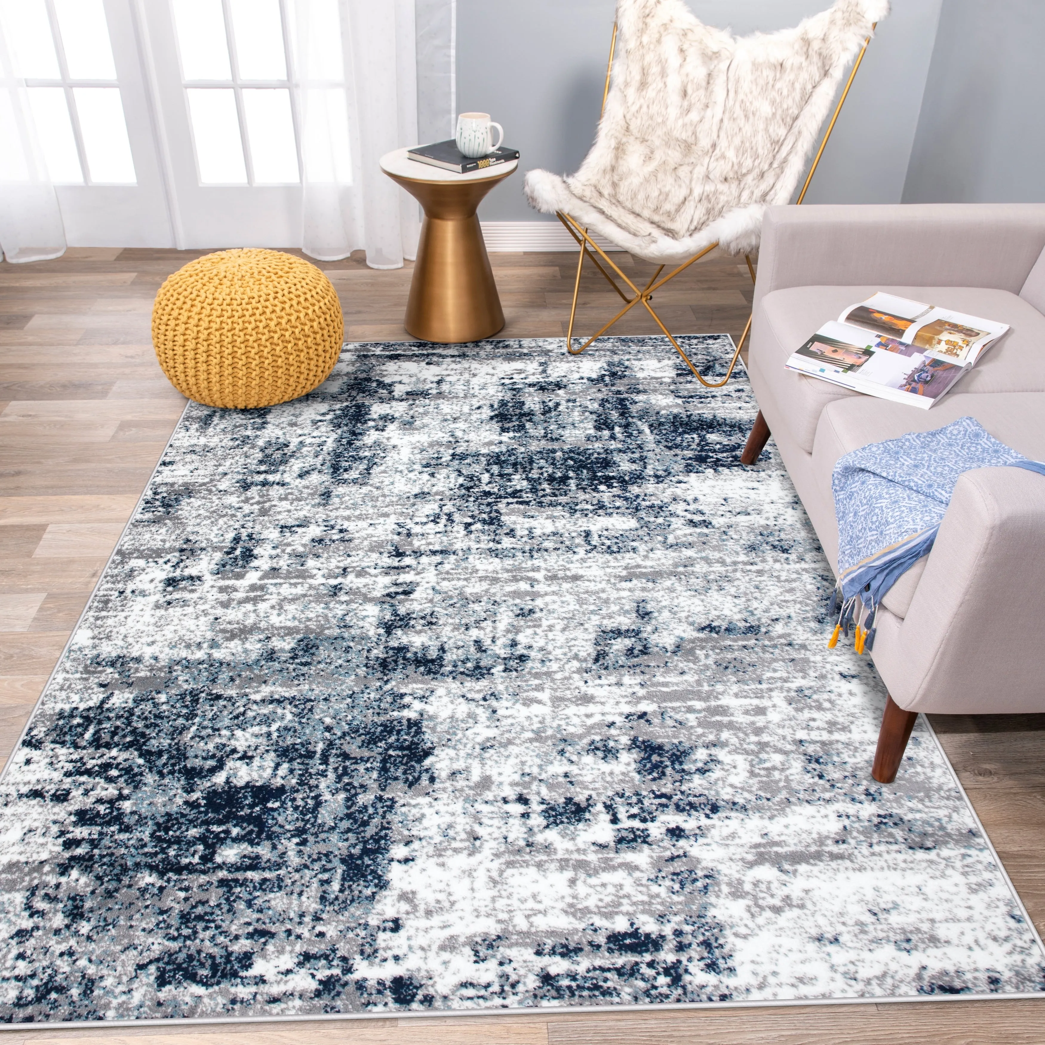 World Rug Gallery Distressed Abstract Area Rug