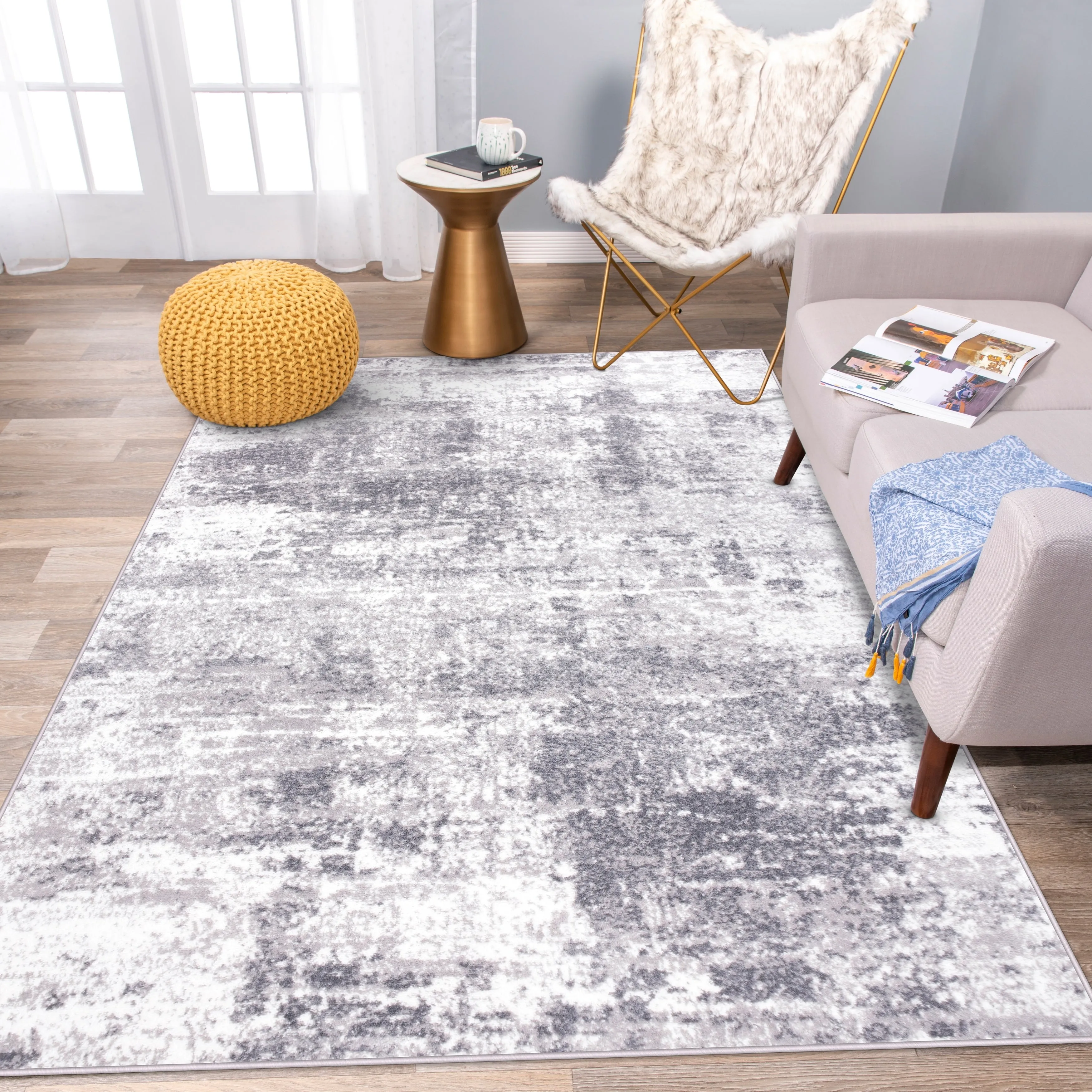 World Rug Gallery Distressed Abstract Area Rug