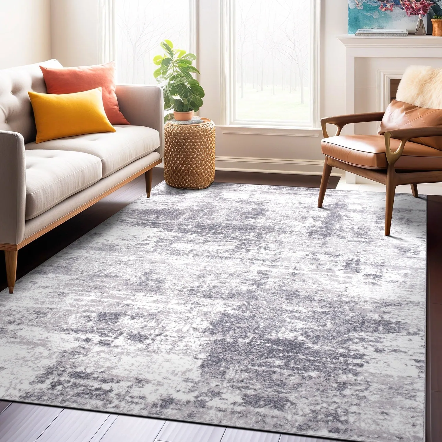 World Rug Gallery Distressed Abstract Area Rug