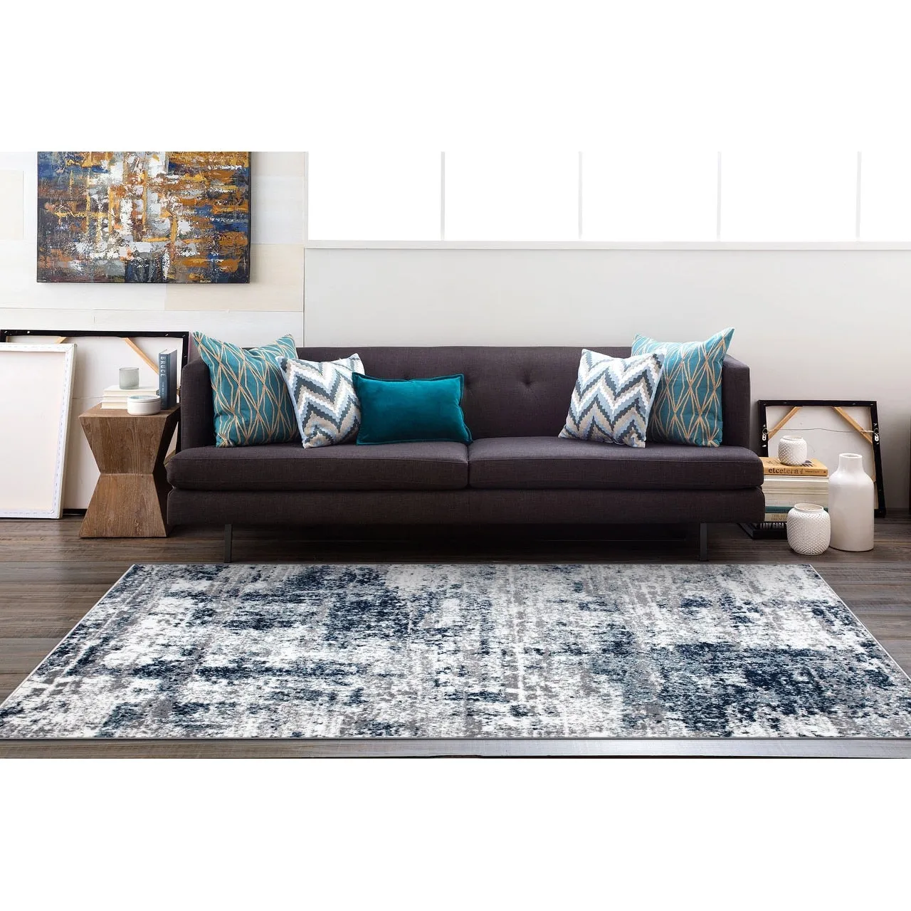 World Rug Gallery Distressed Abstract Area Rug