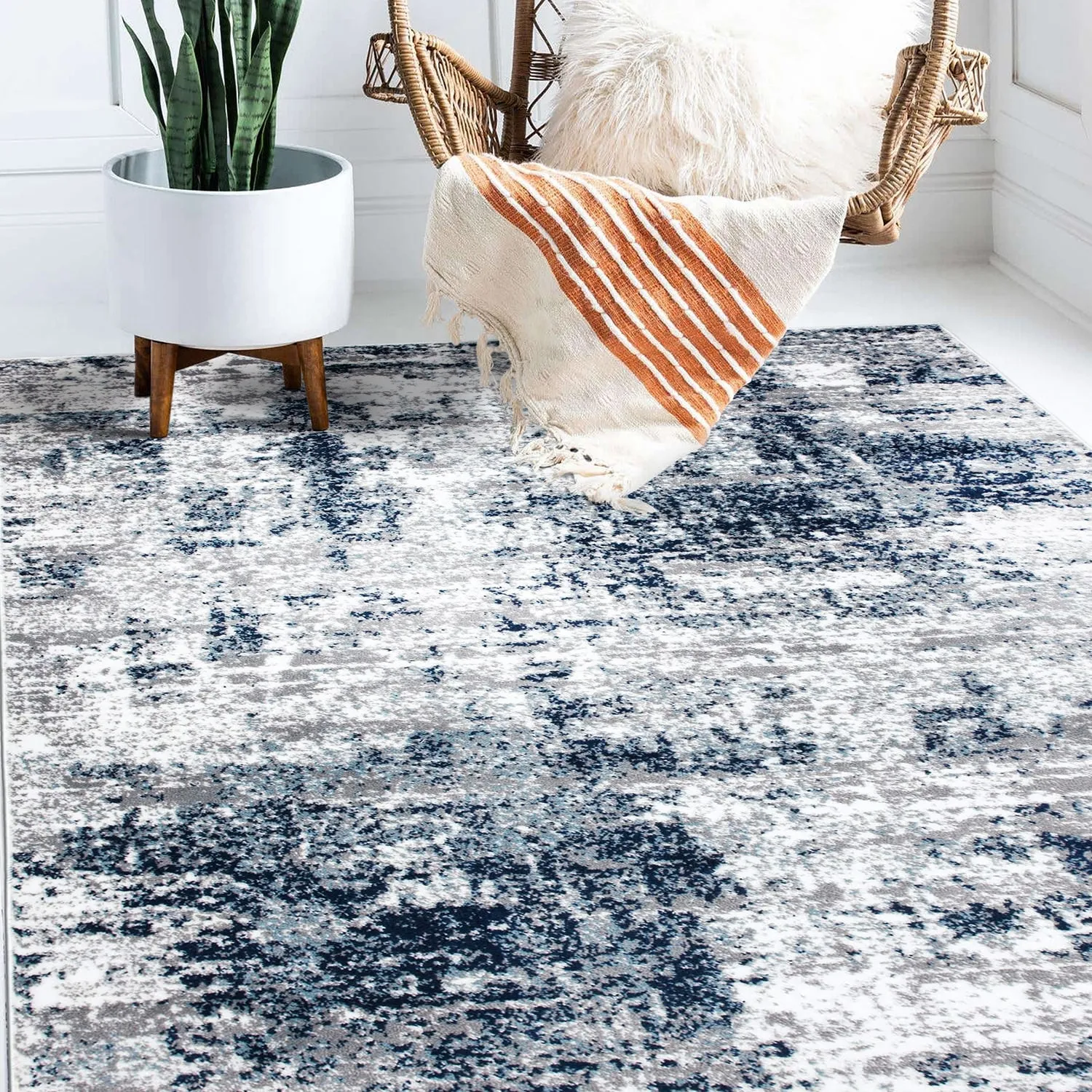 World Rug Gallery Distressed Abstract Area Rug