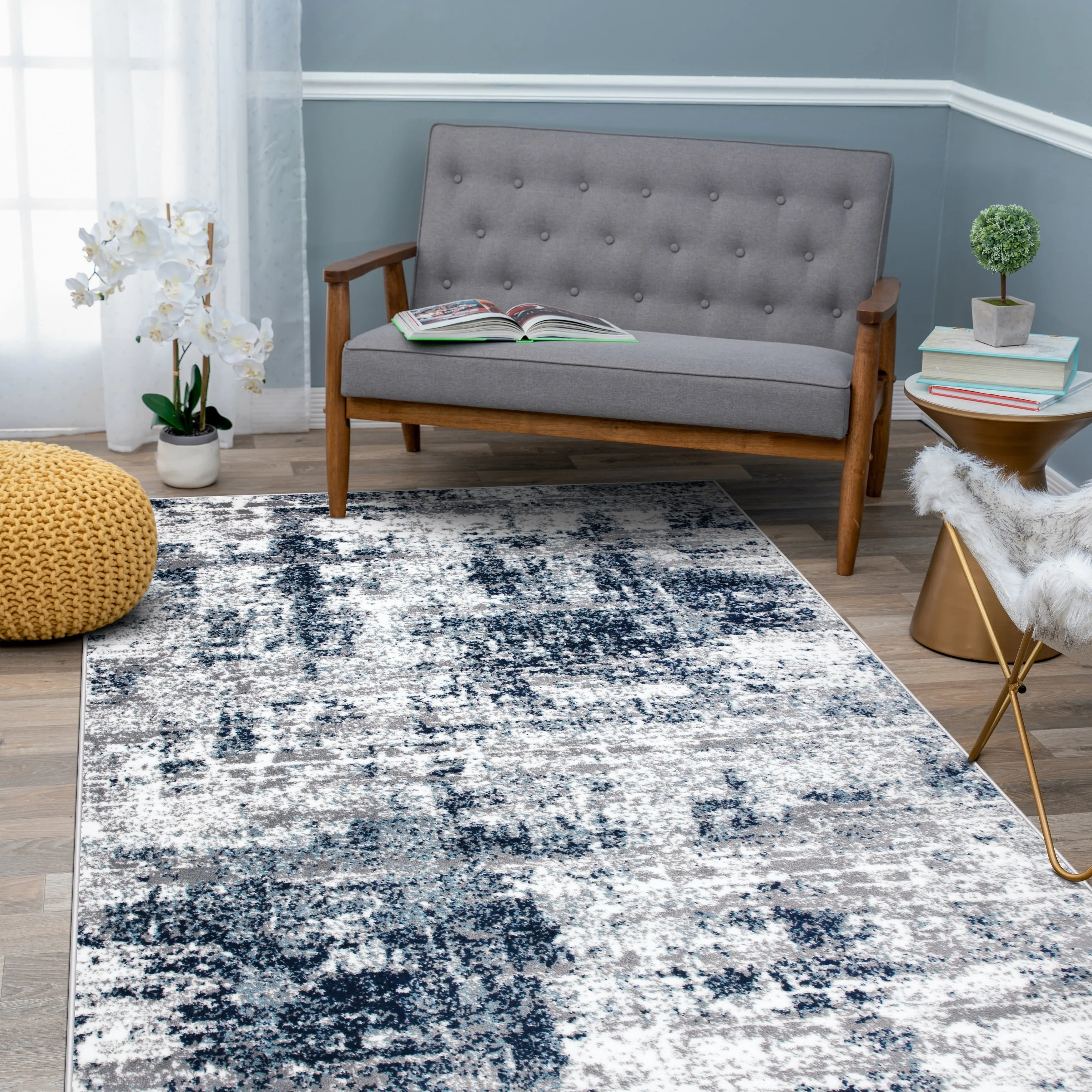 World Rug Gallery Distressed Abstract Area Rug