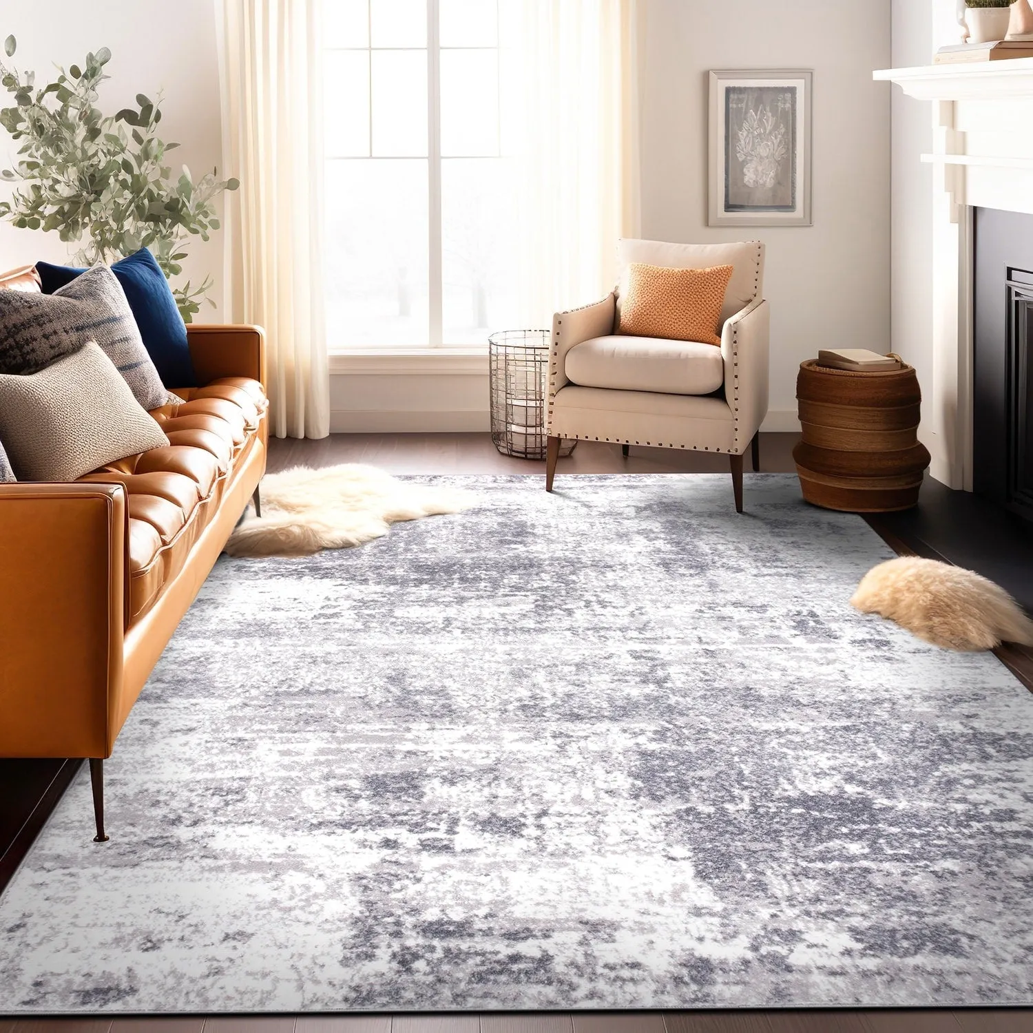 World Rug Gallery Distressed Abstract Area Rug