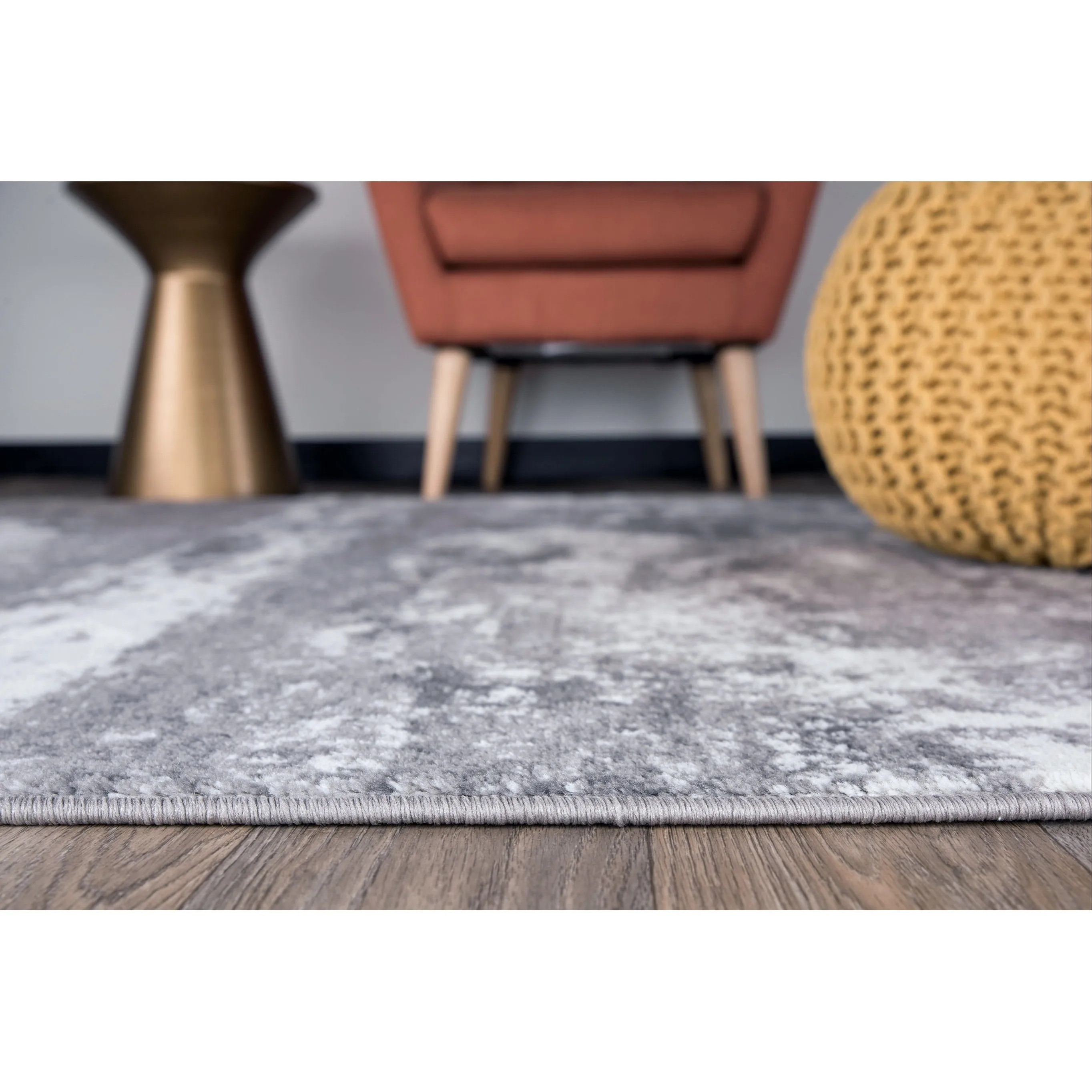 World Rug Gallery Distressed Abstract Watercolor Area Rug