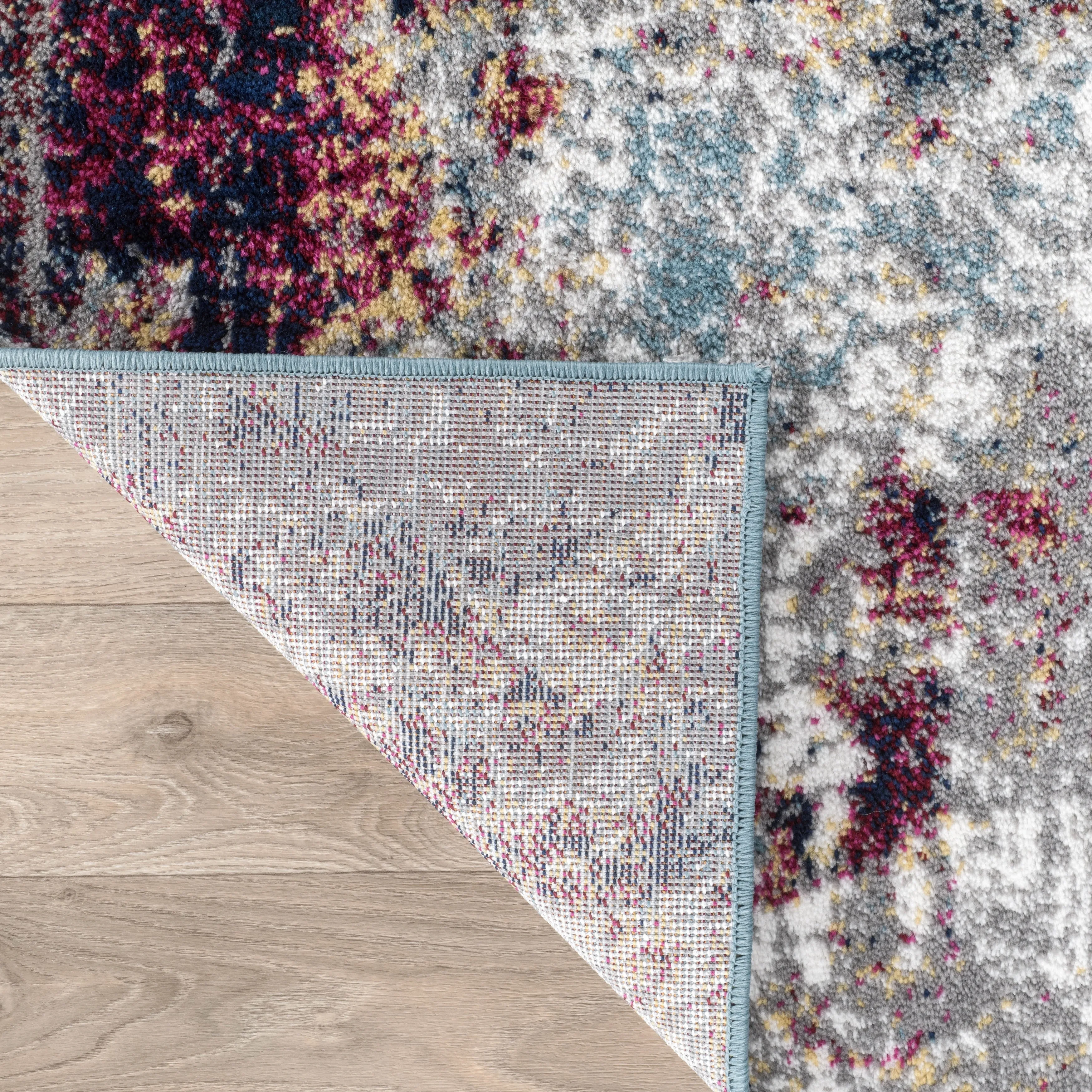 World Rug Gallery Distressed Abstract Watercolor Area Rug