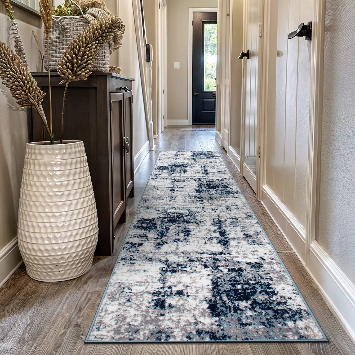 World Rug Gallery Distressed Abstract Watercolor Area Rug