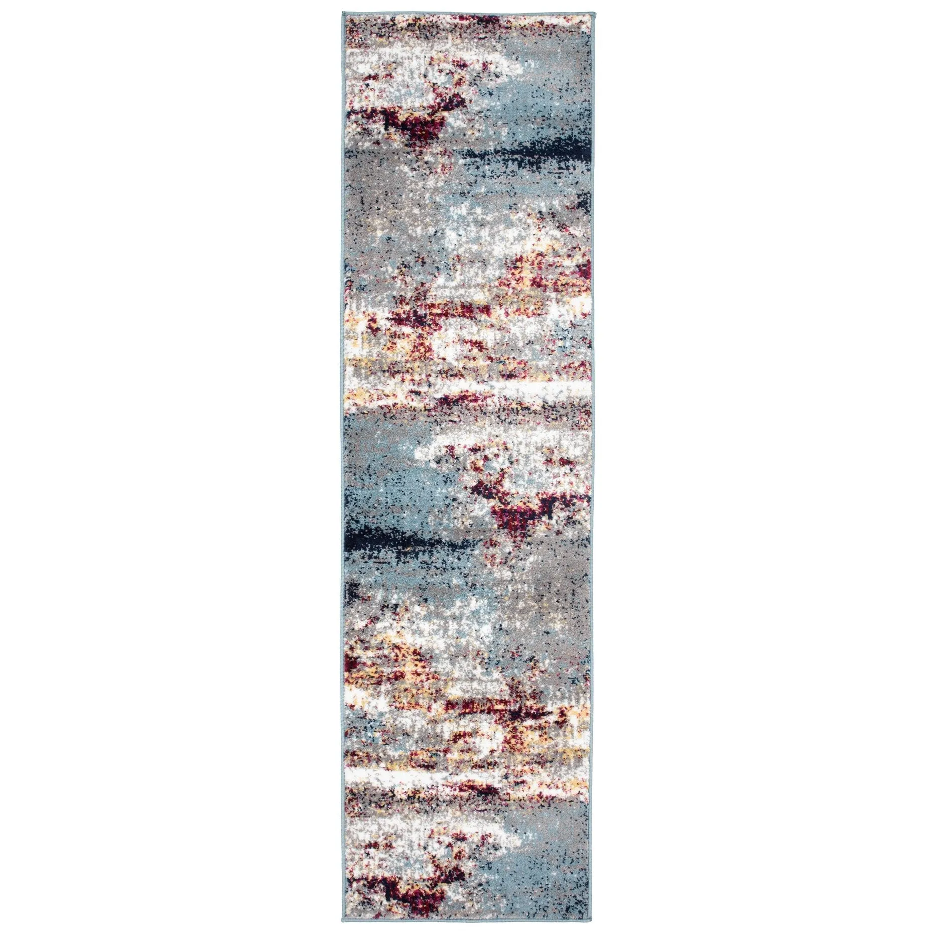 World Rug Gallery Distressed Abstract Watercolor Area Rug