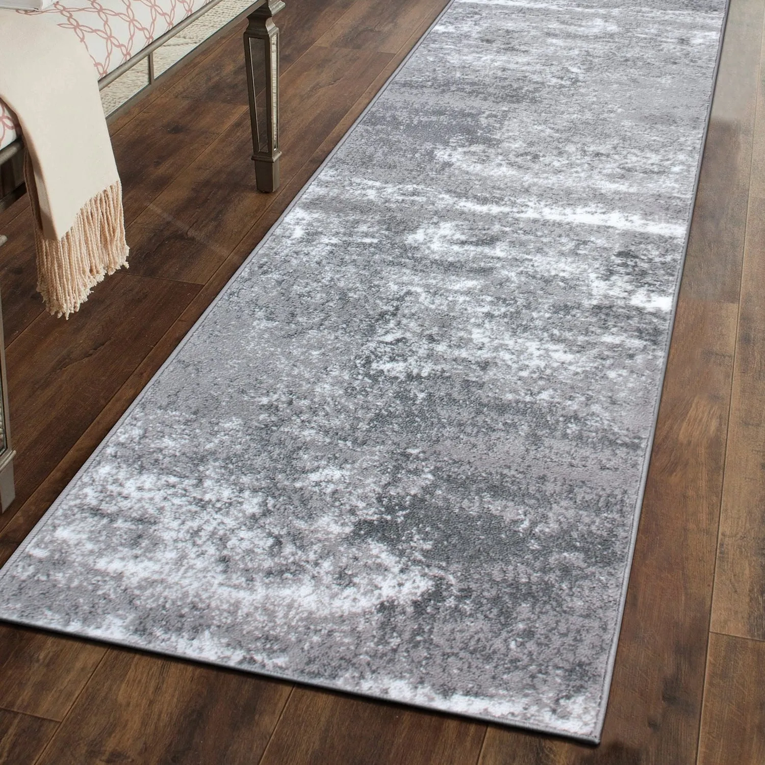 World Rug Gallery Distressed Abstract Watercolor Area Rug