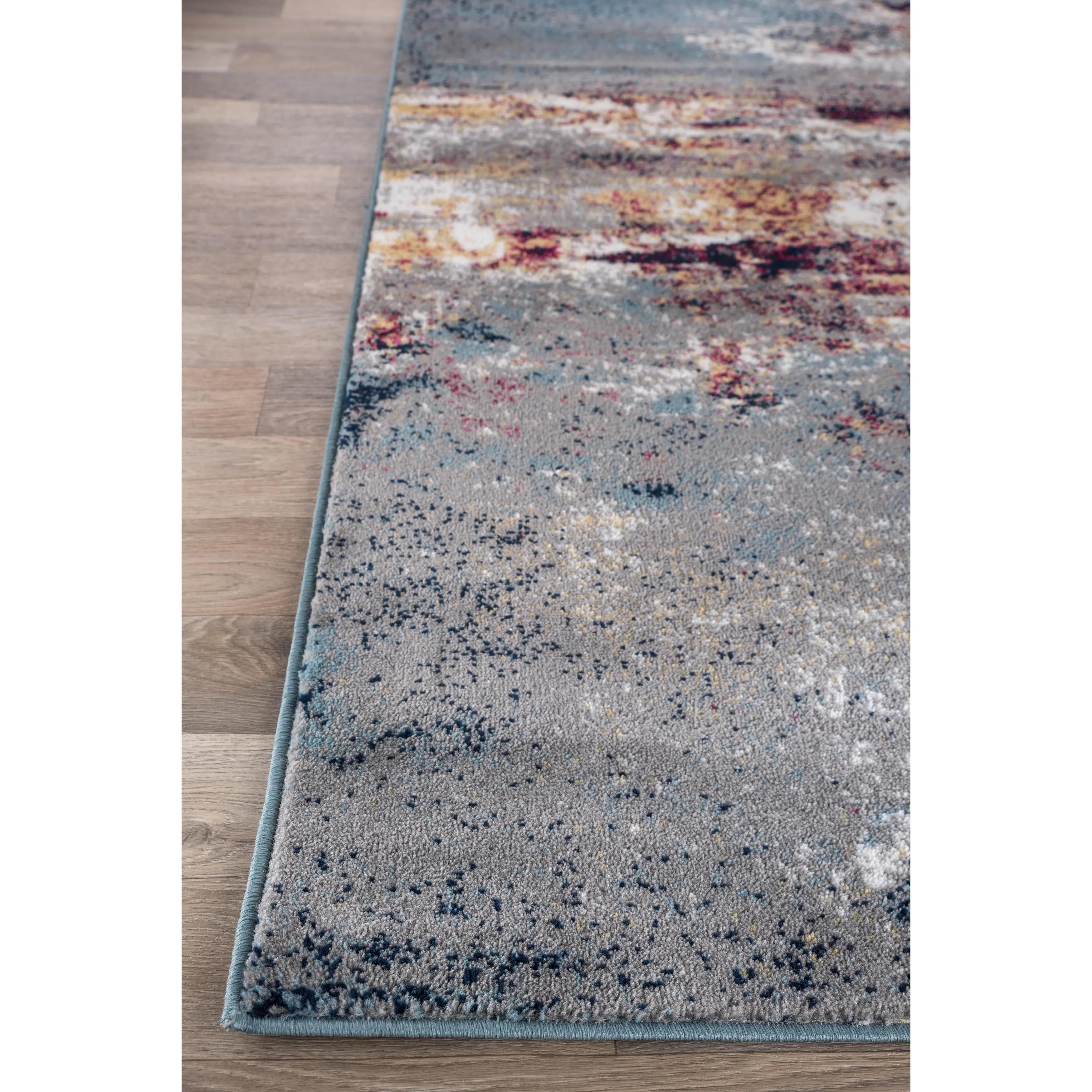 World Rug Gallery Distressed Abstract Watercolor Area Rug