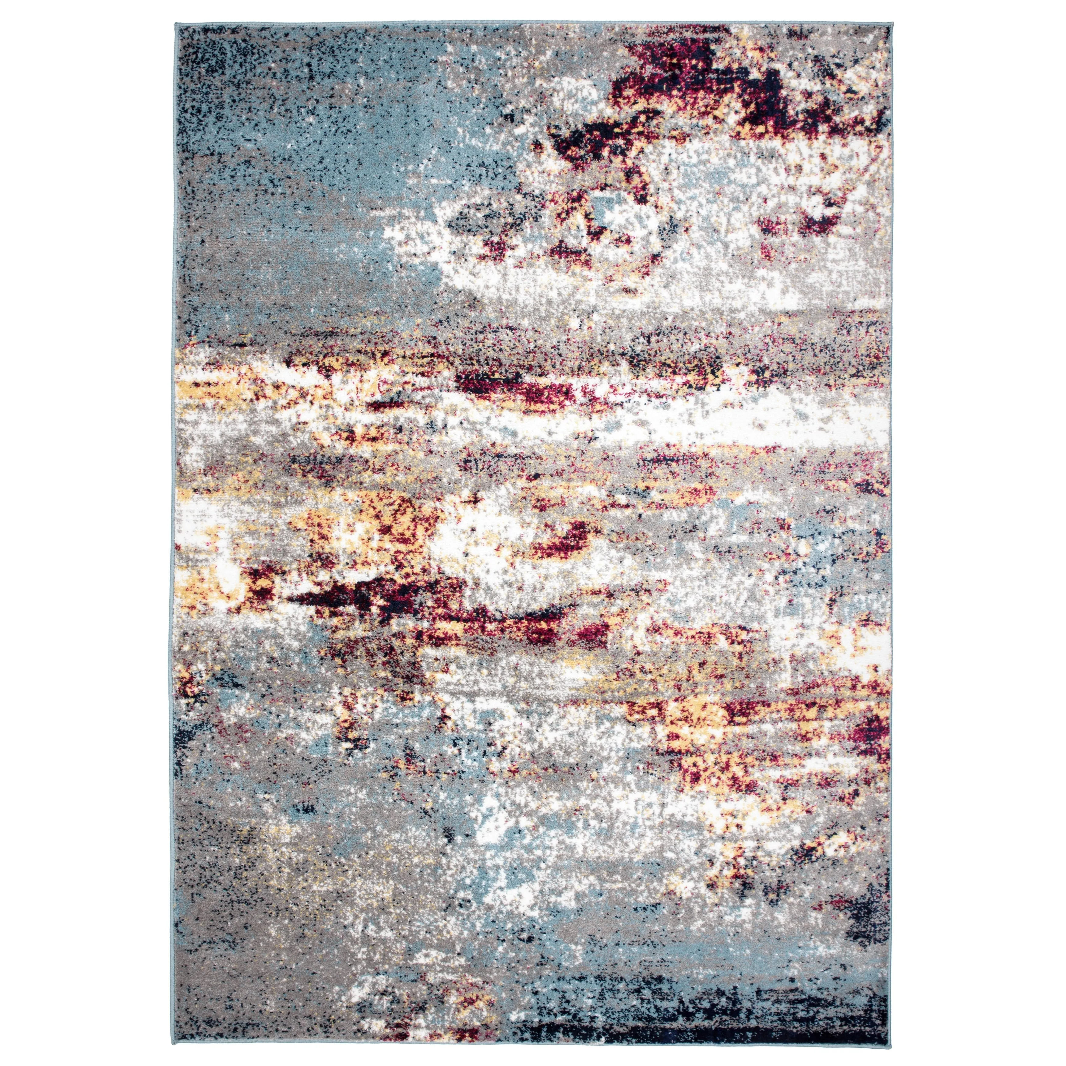 World Rug Gallery Distressed Abstract Watercolor Area Rug