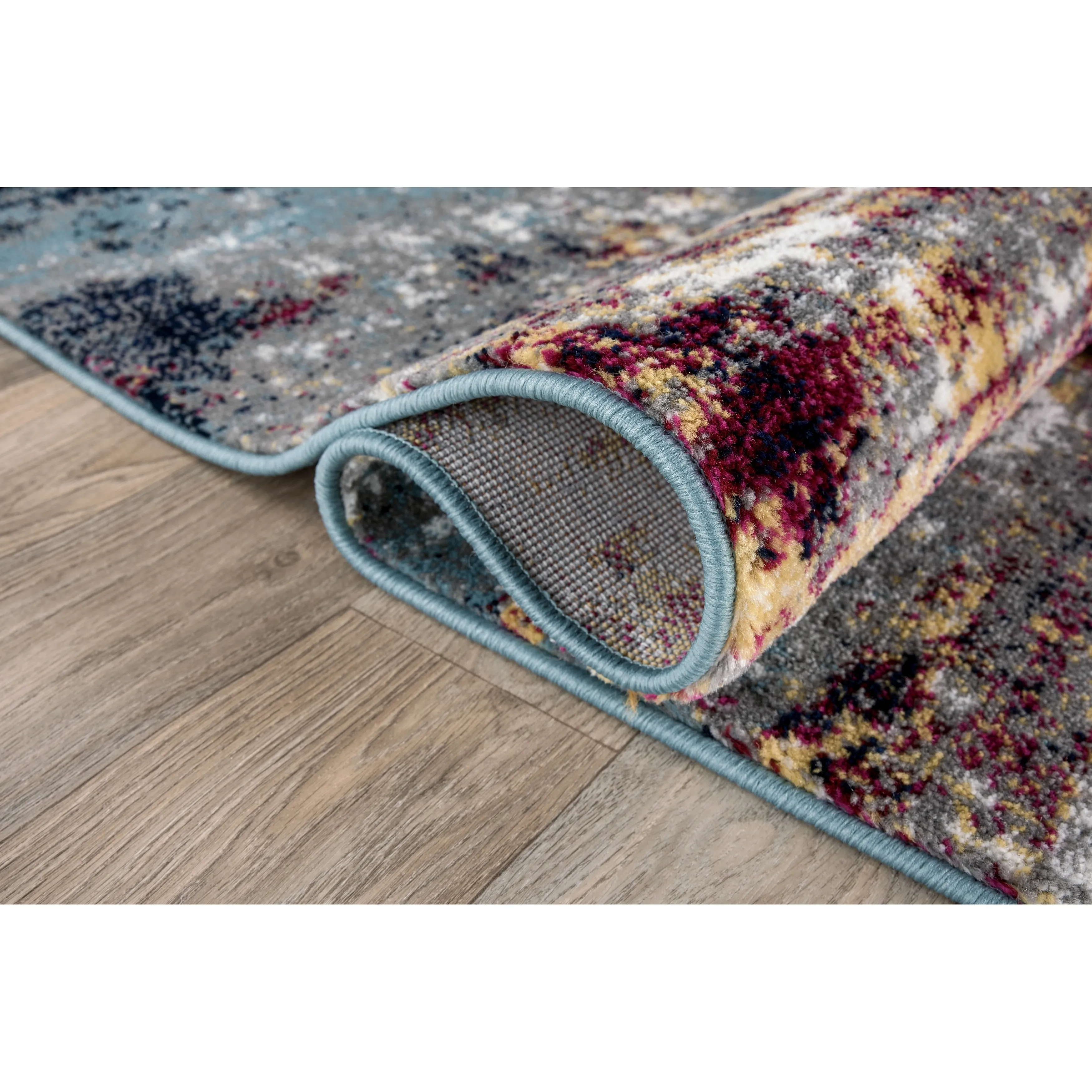 World Rug Gallery Distressed Abstract Watercolor Area Rug