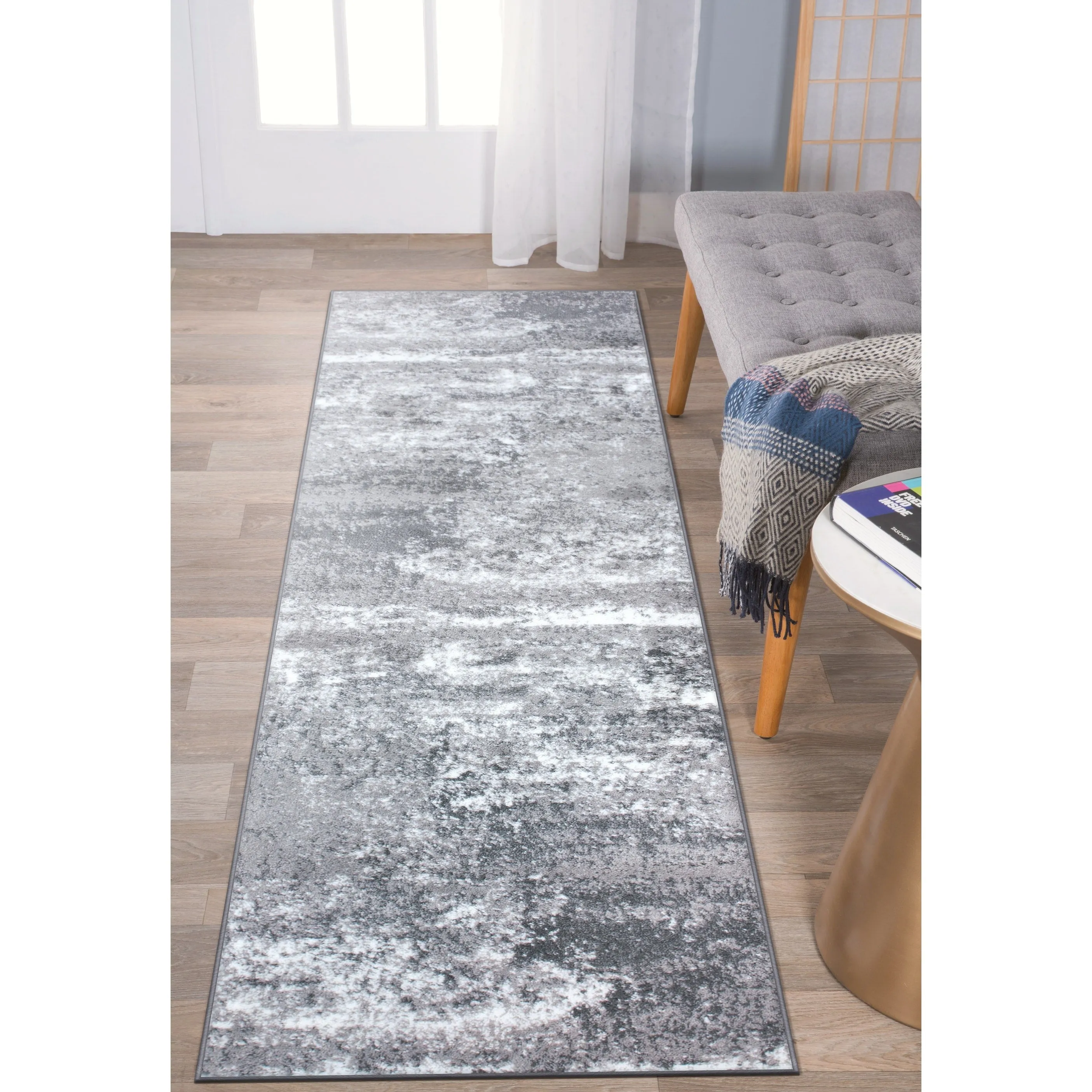 World Rug Gallery Distressed Abstract Watercolor Area Rug
