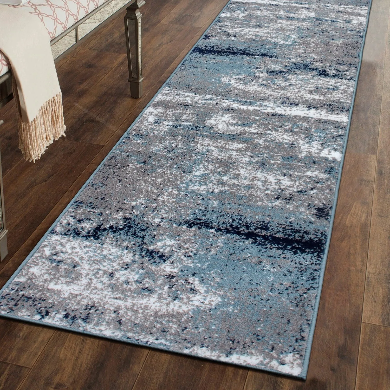 World Rug Gallery Distressed Abstract Watercolor Area Rug