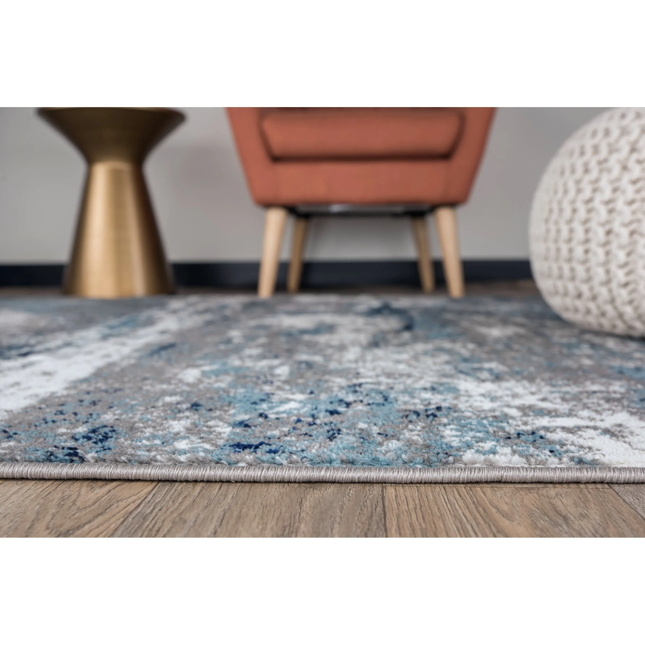 World Rug Gallery Distressed Abstract Watercolor Area Rug