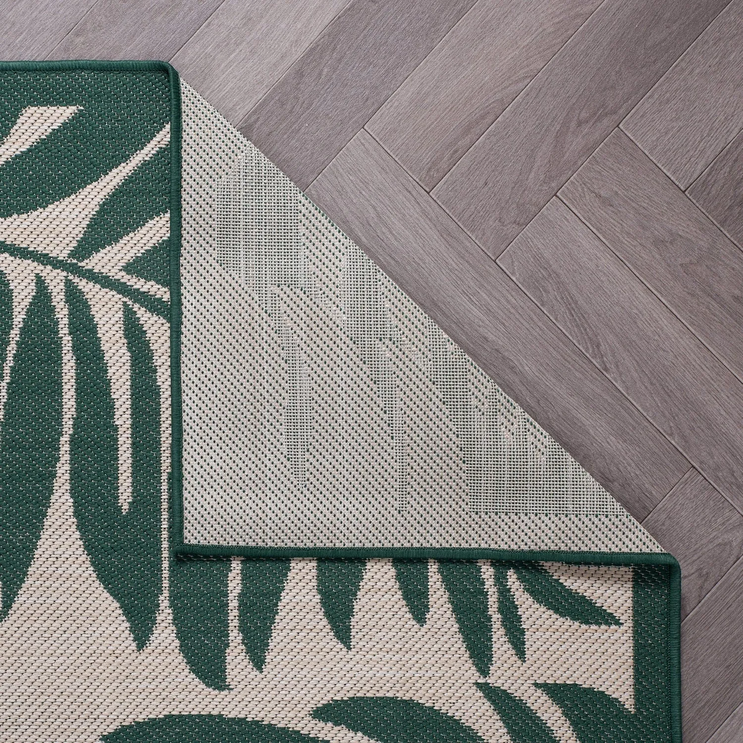 World Rug Gallery Floral Leaves Textured Flat Weave Indoor/Outdoor Area Rug