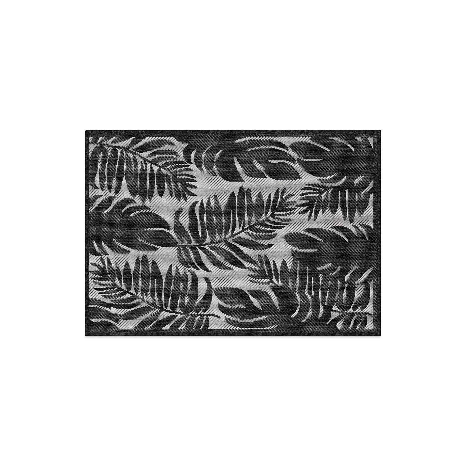 World Rug Gallery Floral Leaves Textured Flat Weave Indoor/Outdoor Area Rug