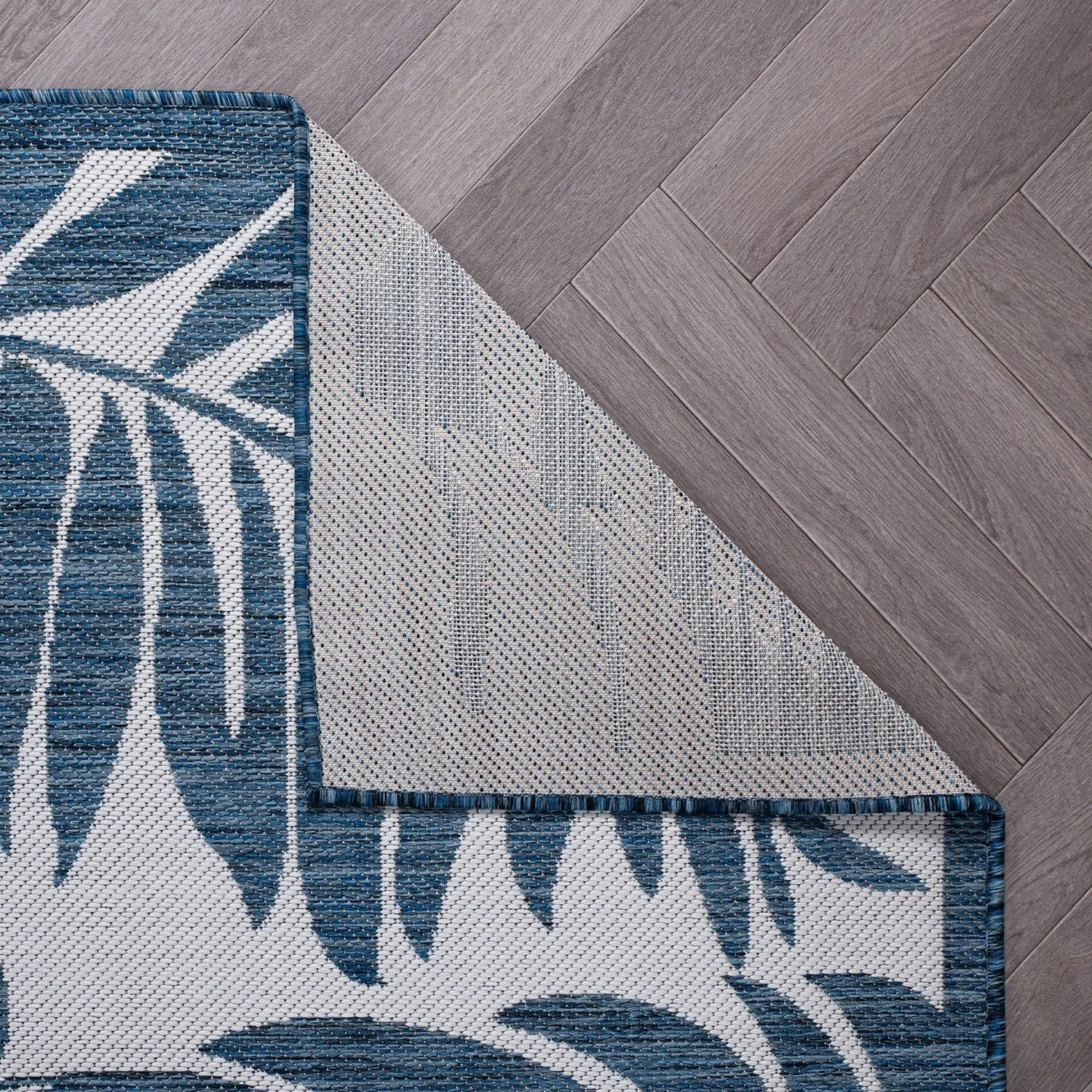 World Rug Gallery Floral Leaves Textured Flat Weave Indoor/Outdoor Area Rug