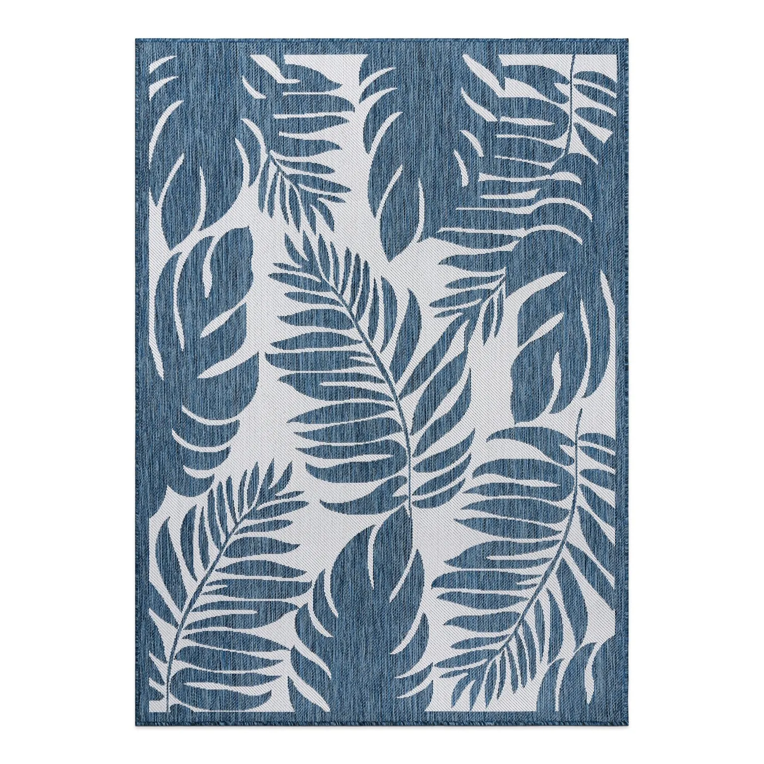 World Rug Gallery Floral Leaves Textured Flat Weave Indoor/Outdoor Area Rug