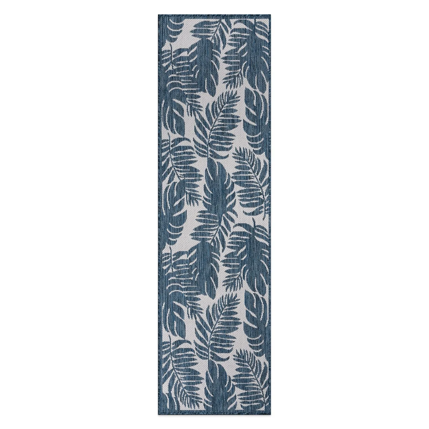 World Rug Gallery Floral Leaves Textured Flat Weave Indoor/Outdoor Area Rug