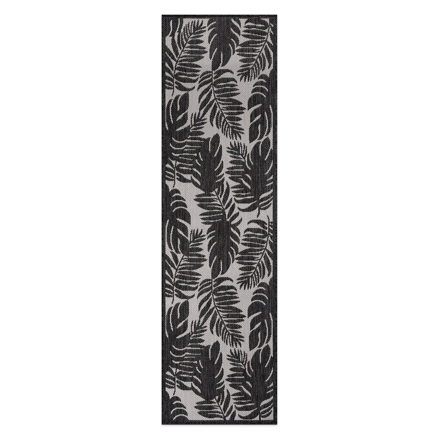 World Rug Gallery Floral Leaves Textured Flat Weave Indoor/Outdoor Area Rug