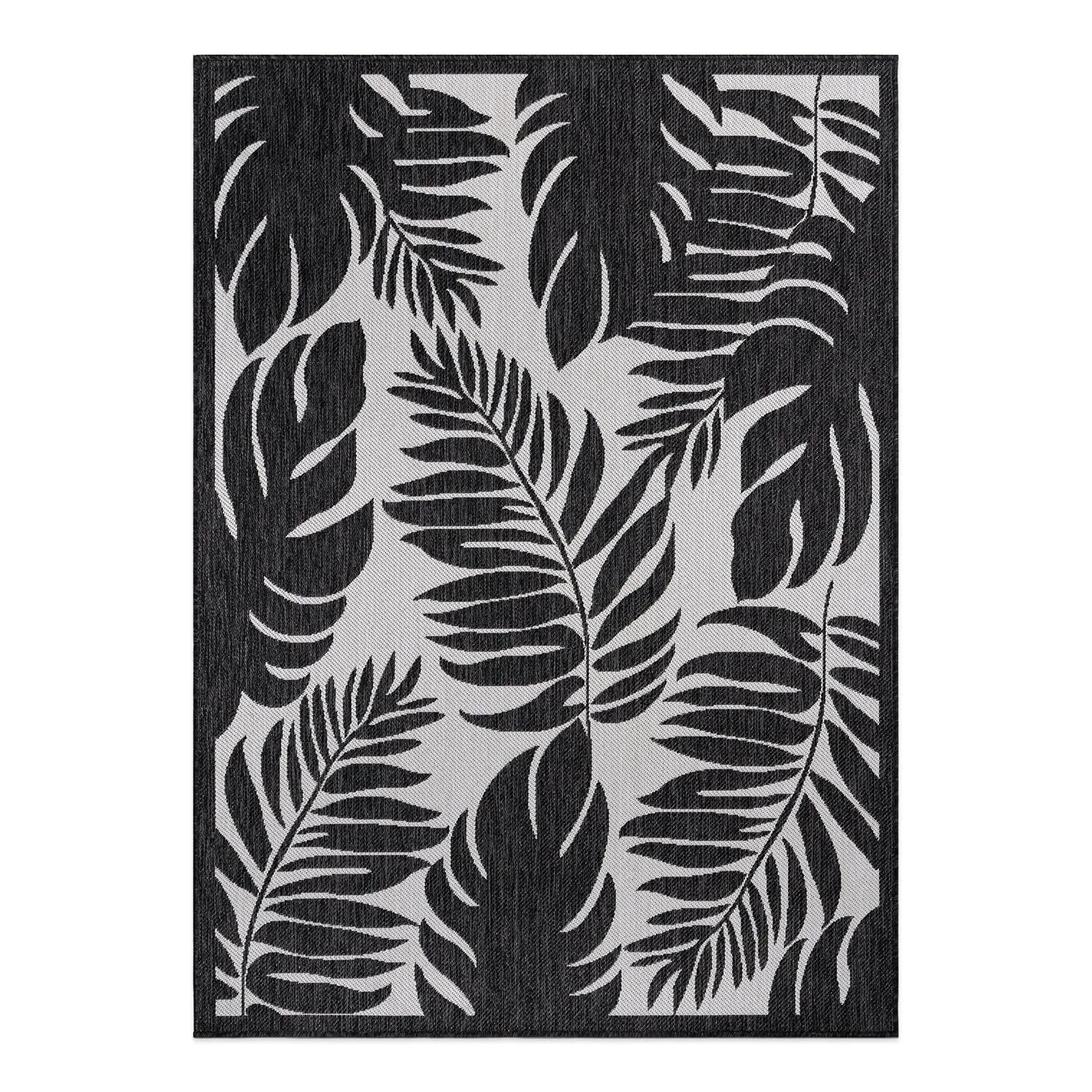 World Rug Gallery Floral Leaves Textured Flat Weave Indoor/Outdoor Area Rug