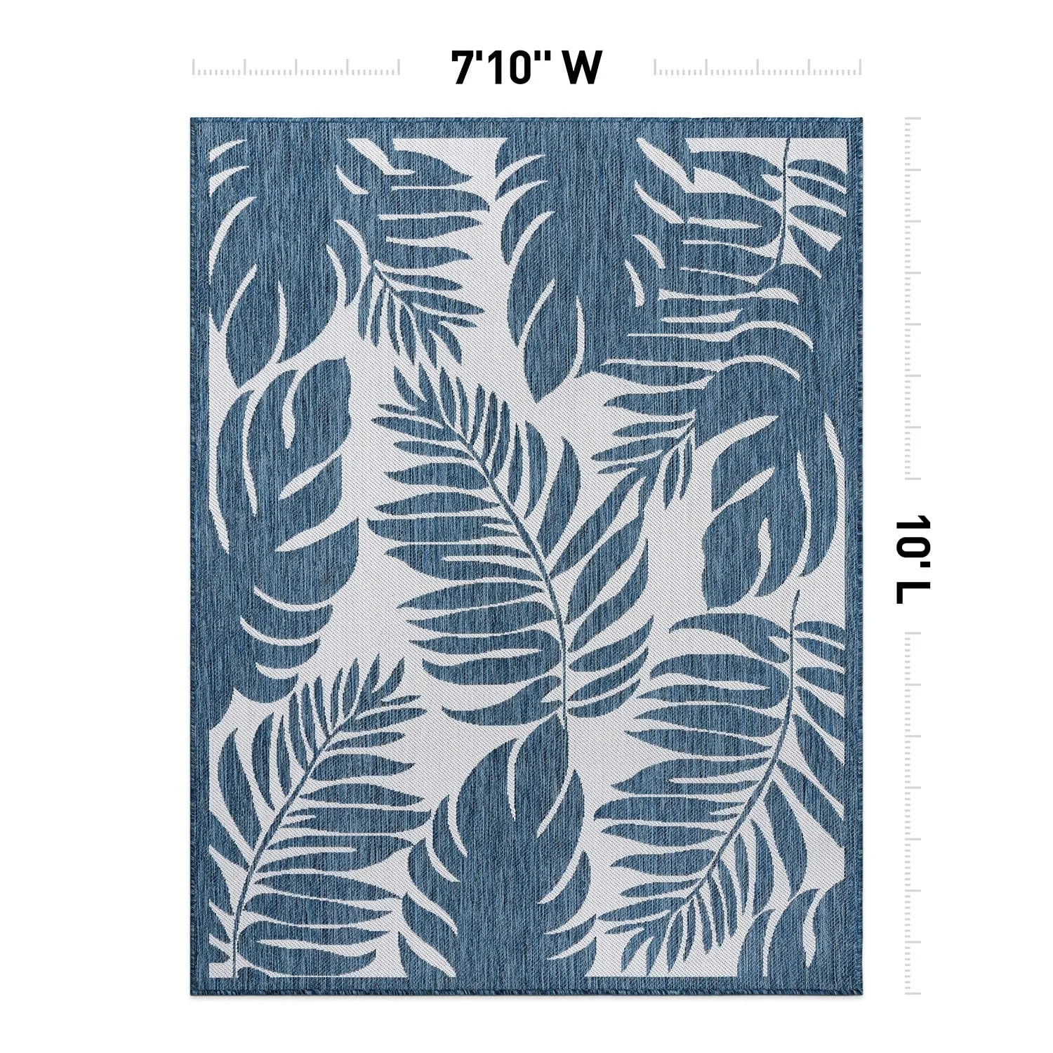 World Rug Gallery Floral Leaves Textured Flat Weave Indoor/Outdoor Area Rug