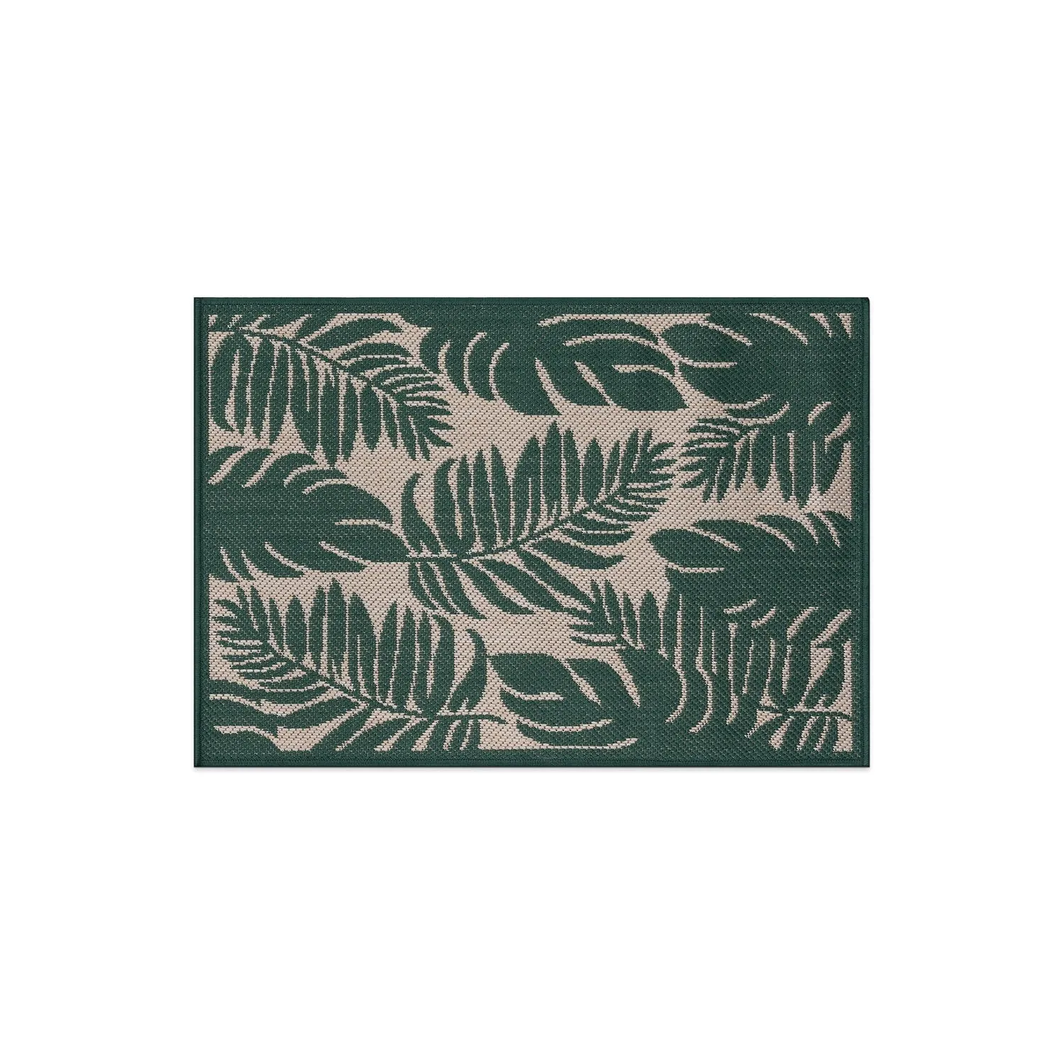 World Rug Gallery Floral Leaves Textured Flat Weave Indoor/Outdoor Area Rug