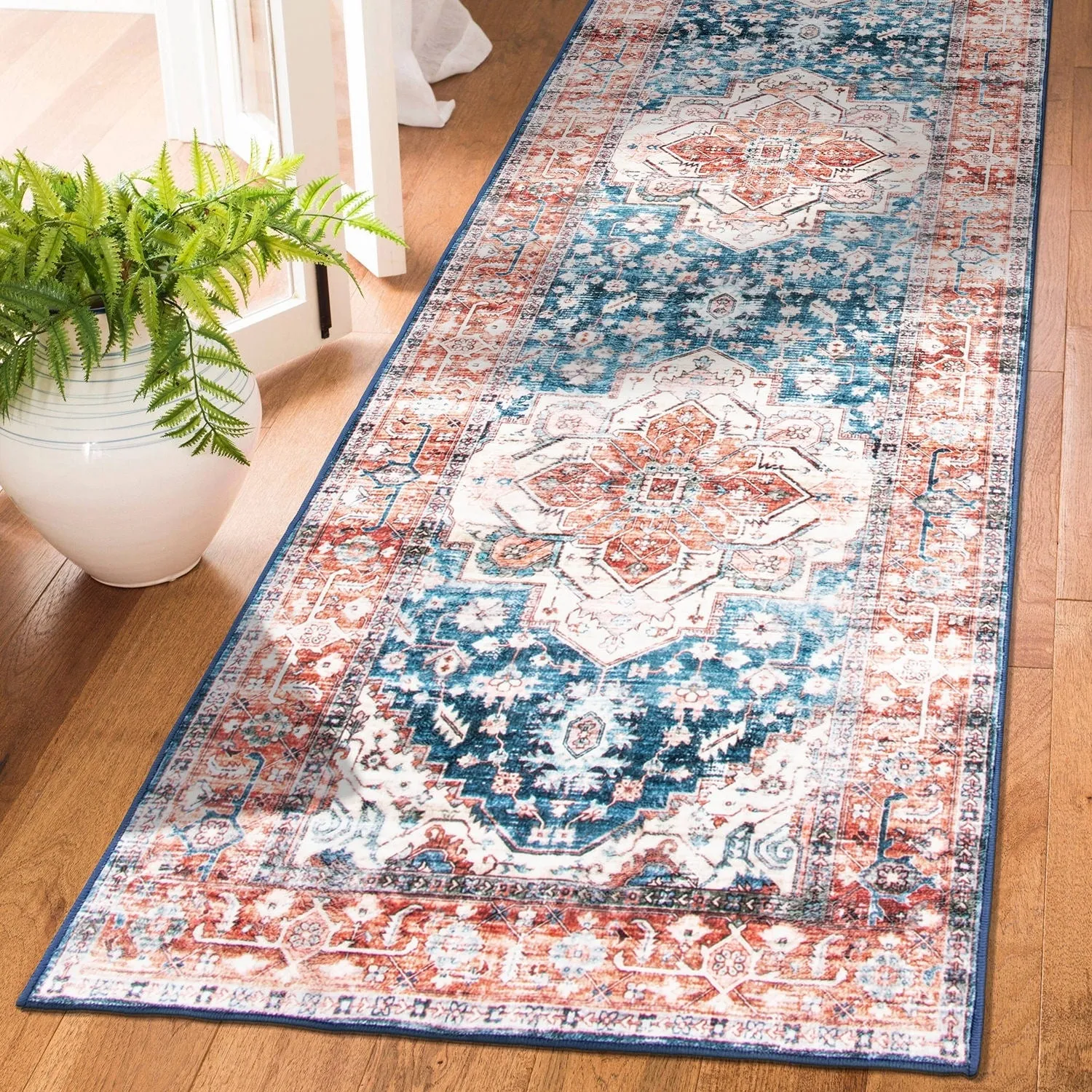 World Rug Gallery Transitional Distressed Machine Washable Area Rug