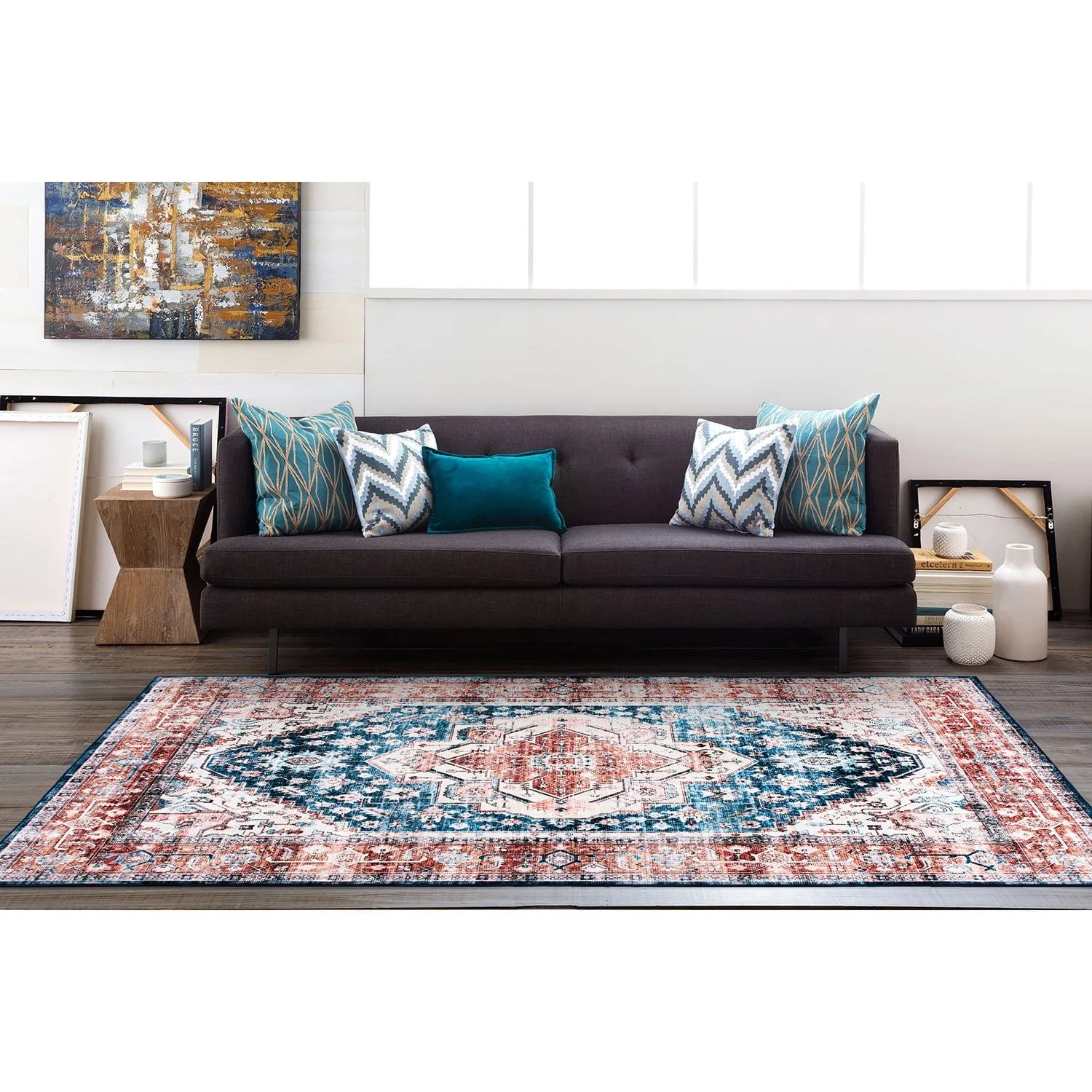 World Rug Gallery Transitional Distressed Machine Washable Area Rug