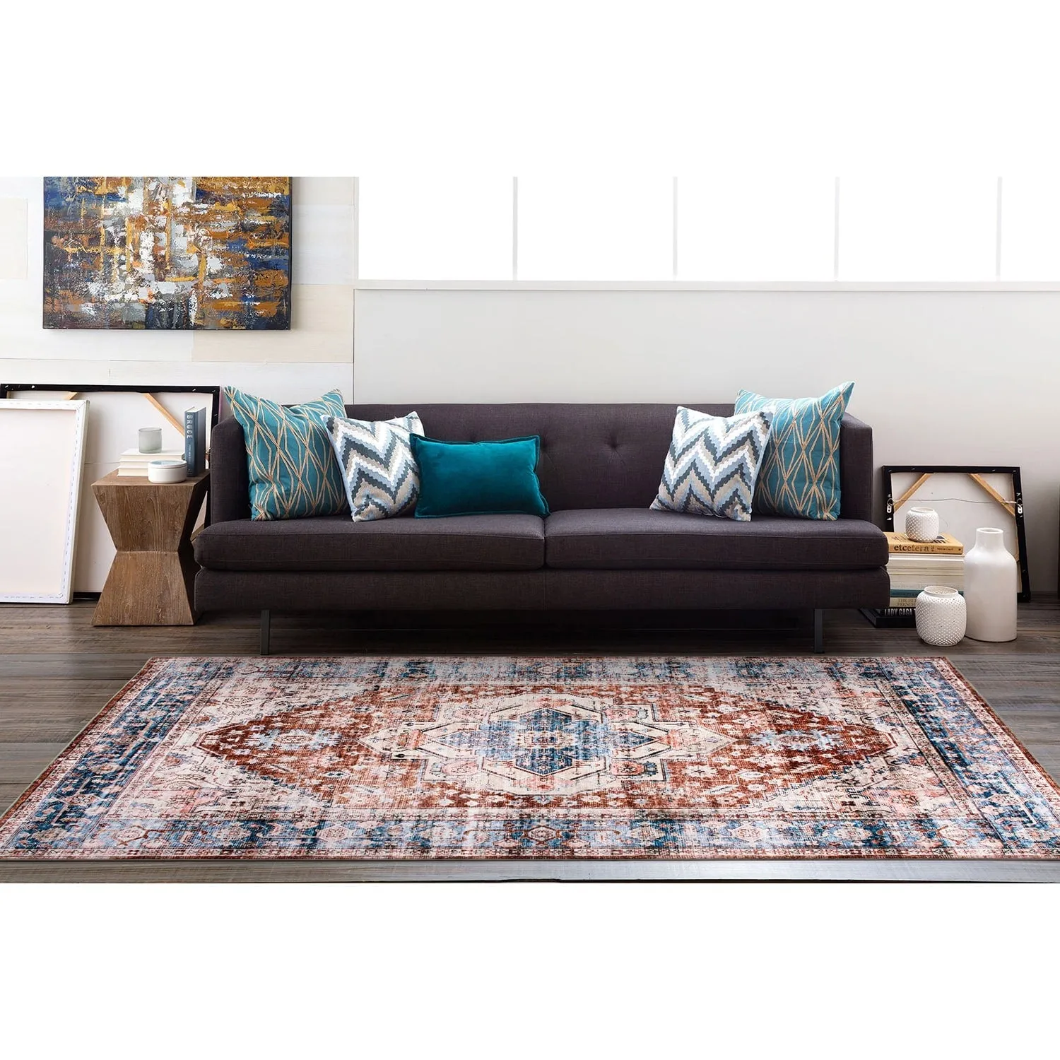 World Rug Gallery Transitional Distressed Machine Washable Area Rug