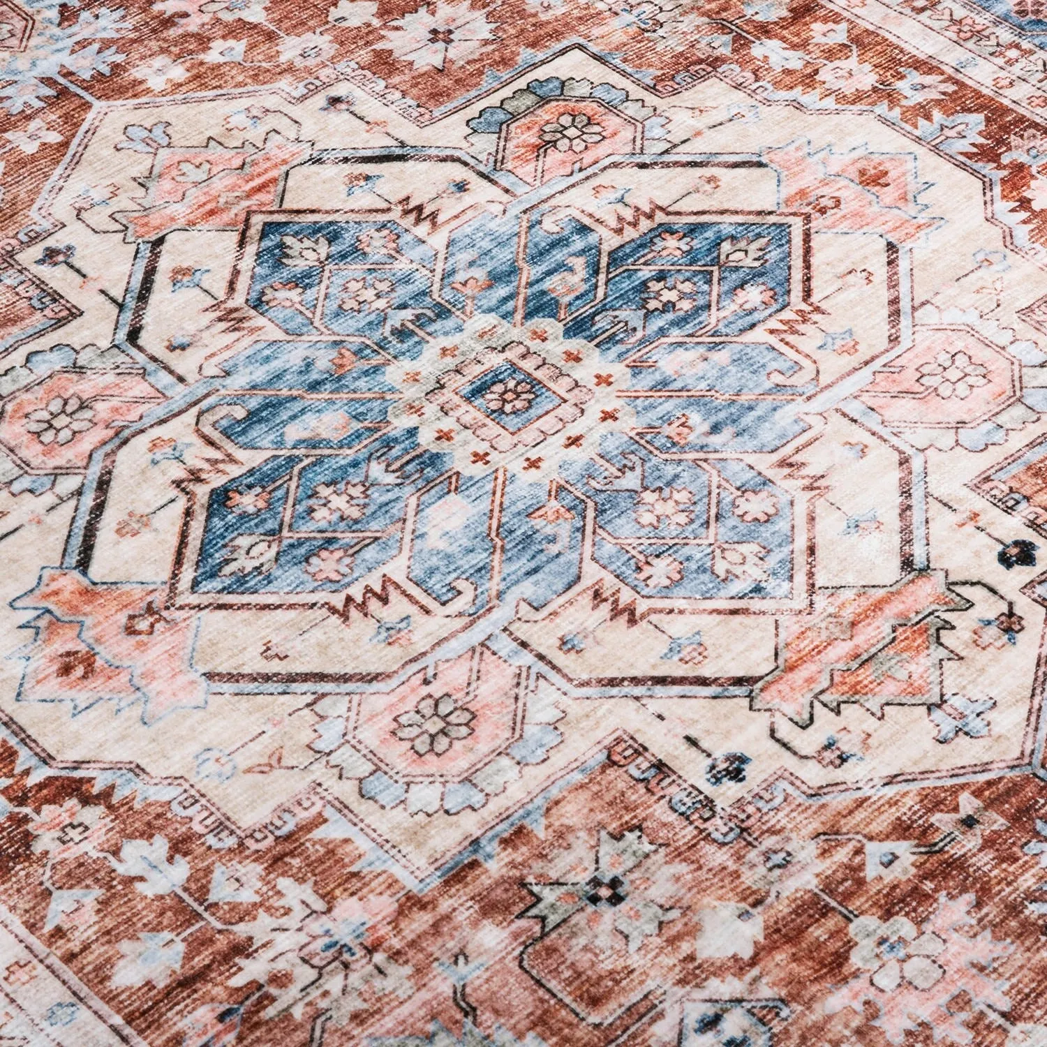 World Rug Gallery Transitional Distressed Machine Washable Area Rug