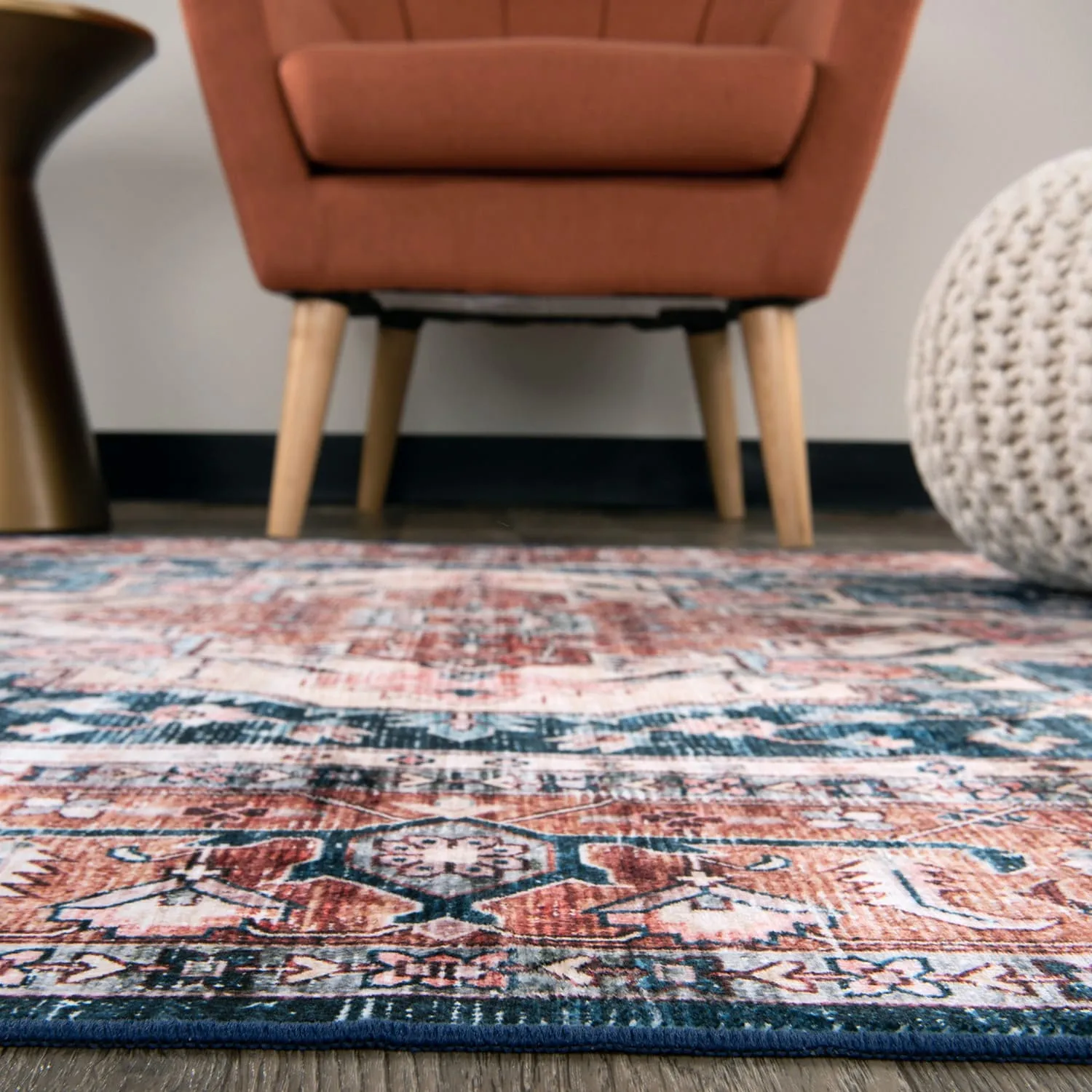 World Rug Gallery Transitional Distressed Machine Washable Area Rug