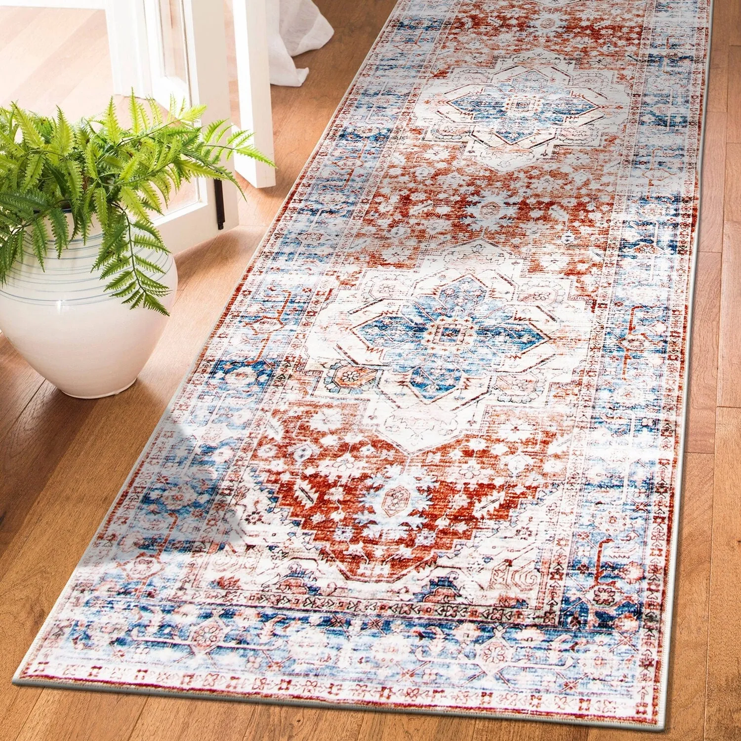 World Rug Gallery Transitional Distressed Machine Washable Area Rug