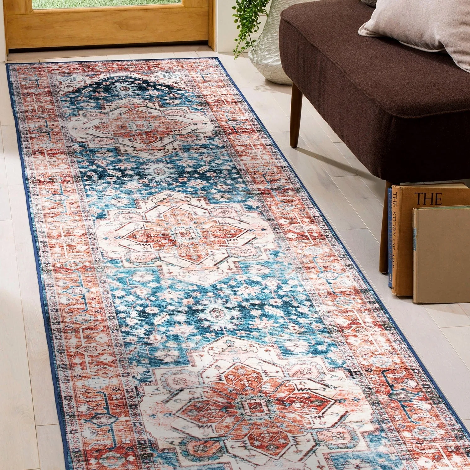 World Rug Gallery Transitional Distressed Machine Washable Area Rug