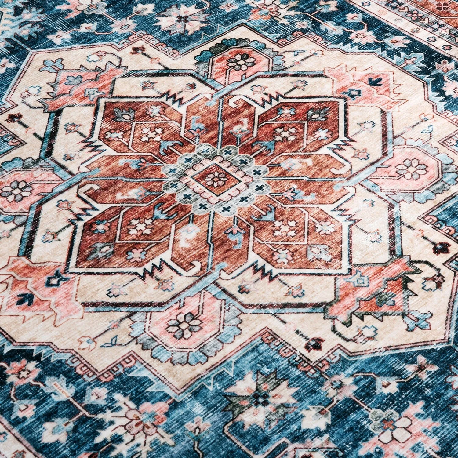 World Rug Gallery Transitional Distressed Machine Washable Area Rug