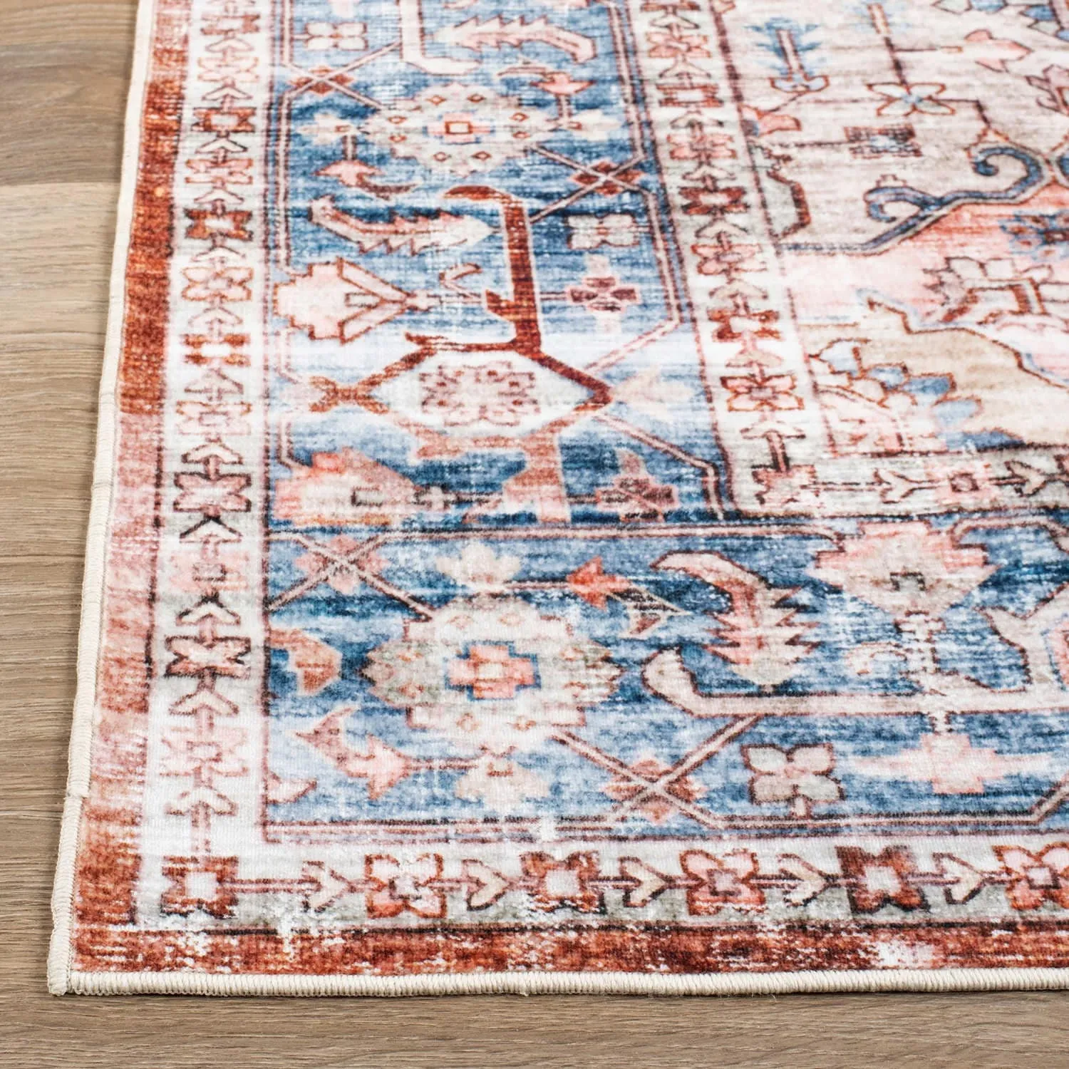 World Rug Gallery Transitional Distressed Machine Washable Area Rug