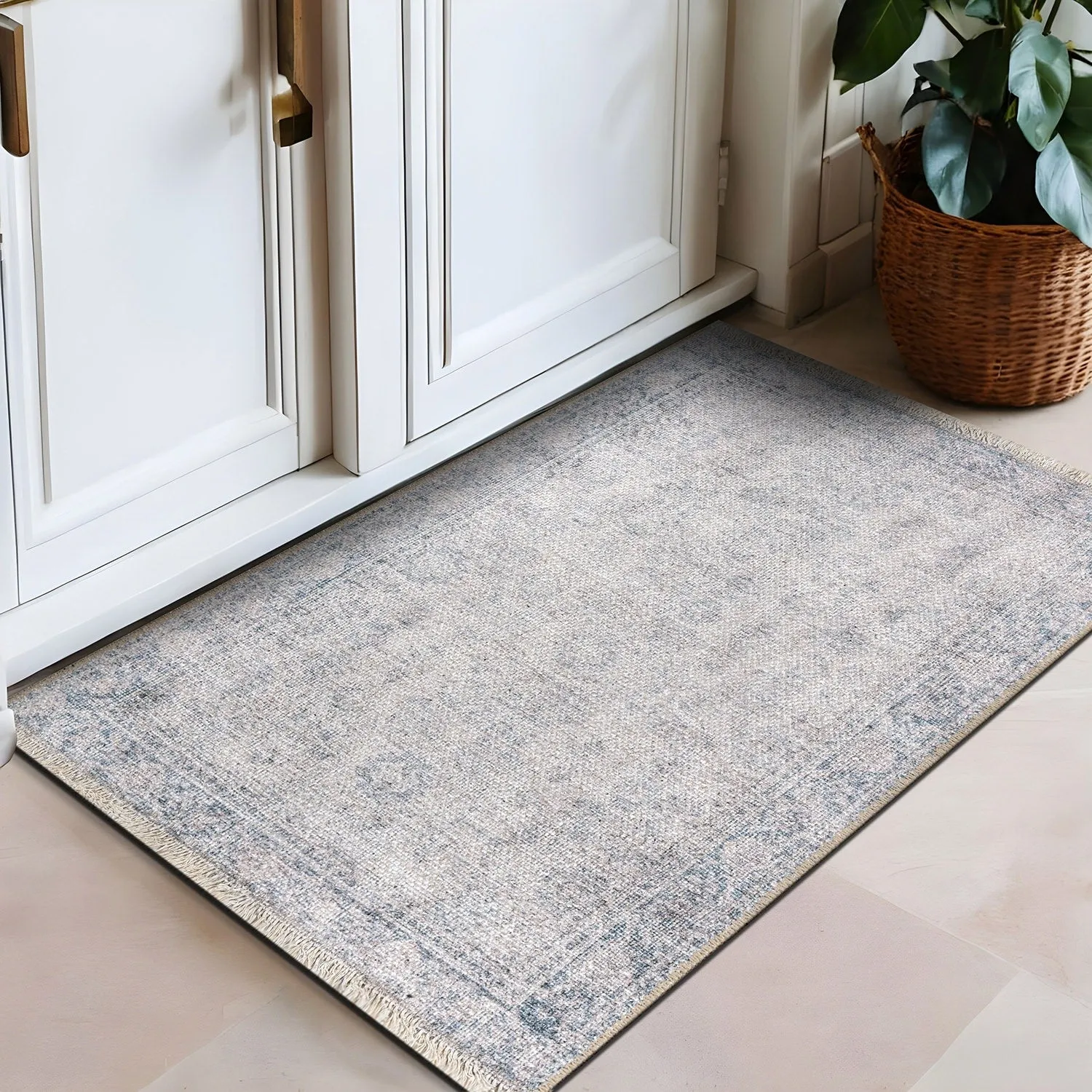 World Rug Gallery Transitional Distressed Vintage Machine Washable Area Rug