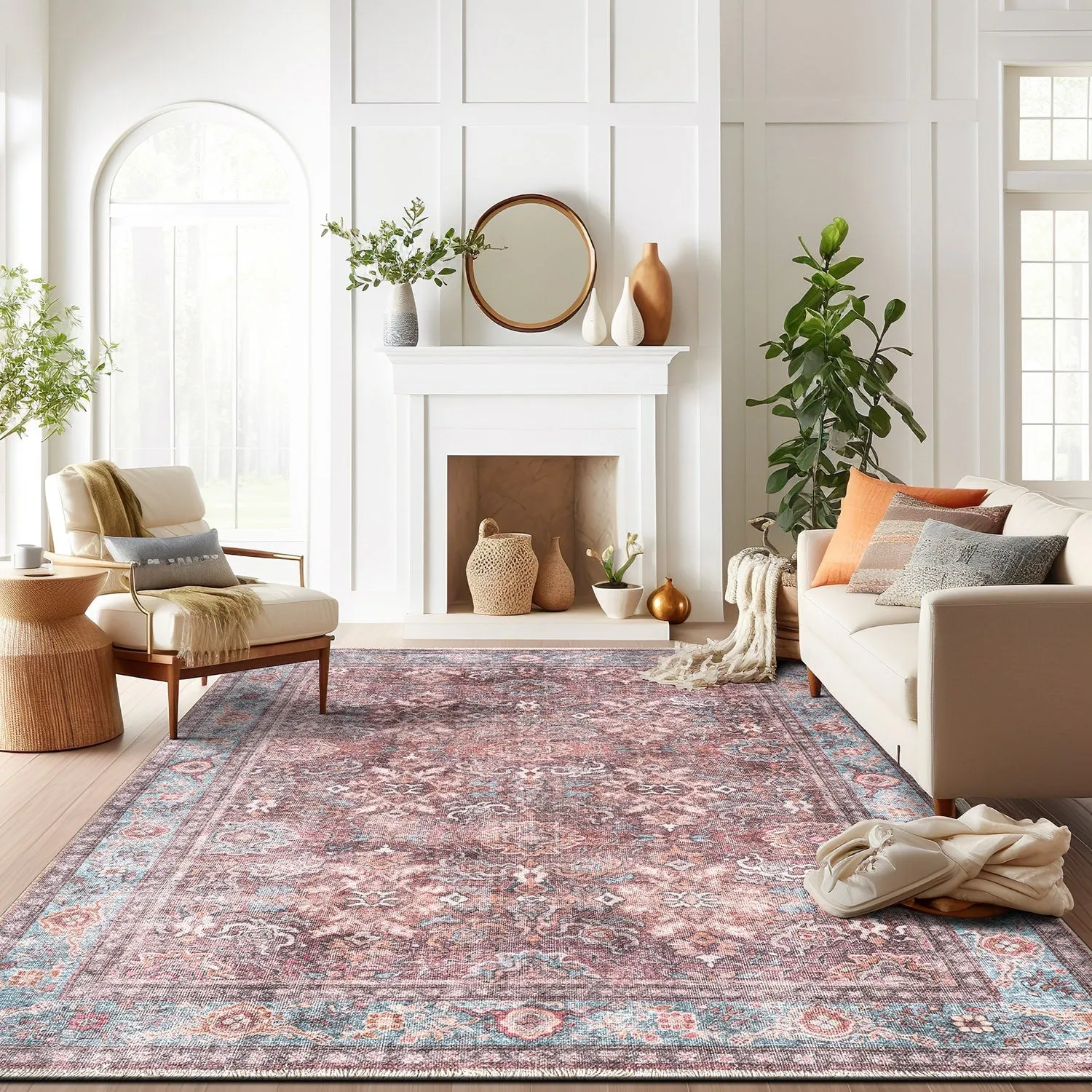 World Rug Gallery Transitional Distressed Vintage Machine Washable Area Rug