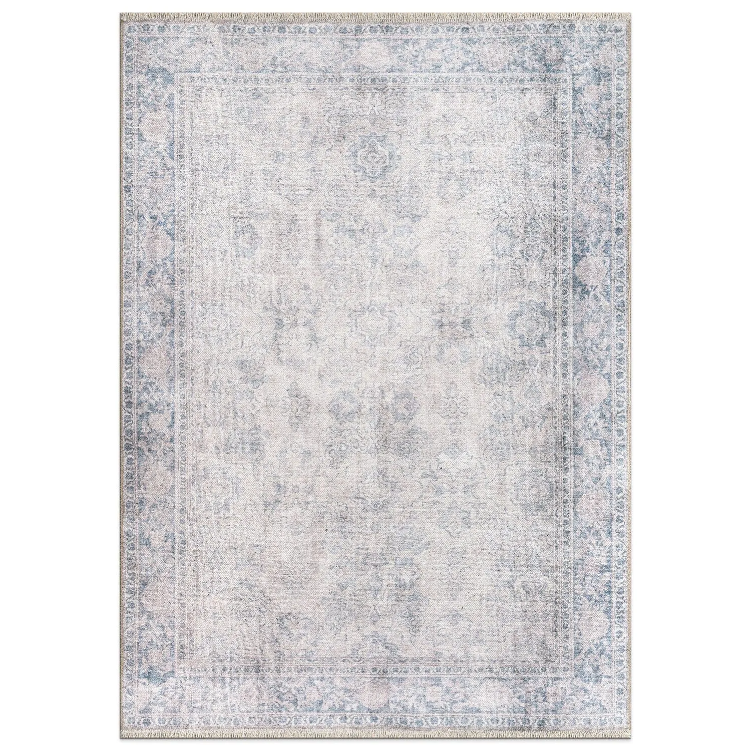 World Rug Gallery Transitional Distressed Vintage Machine Washable Area Rug
