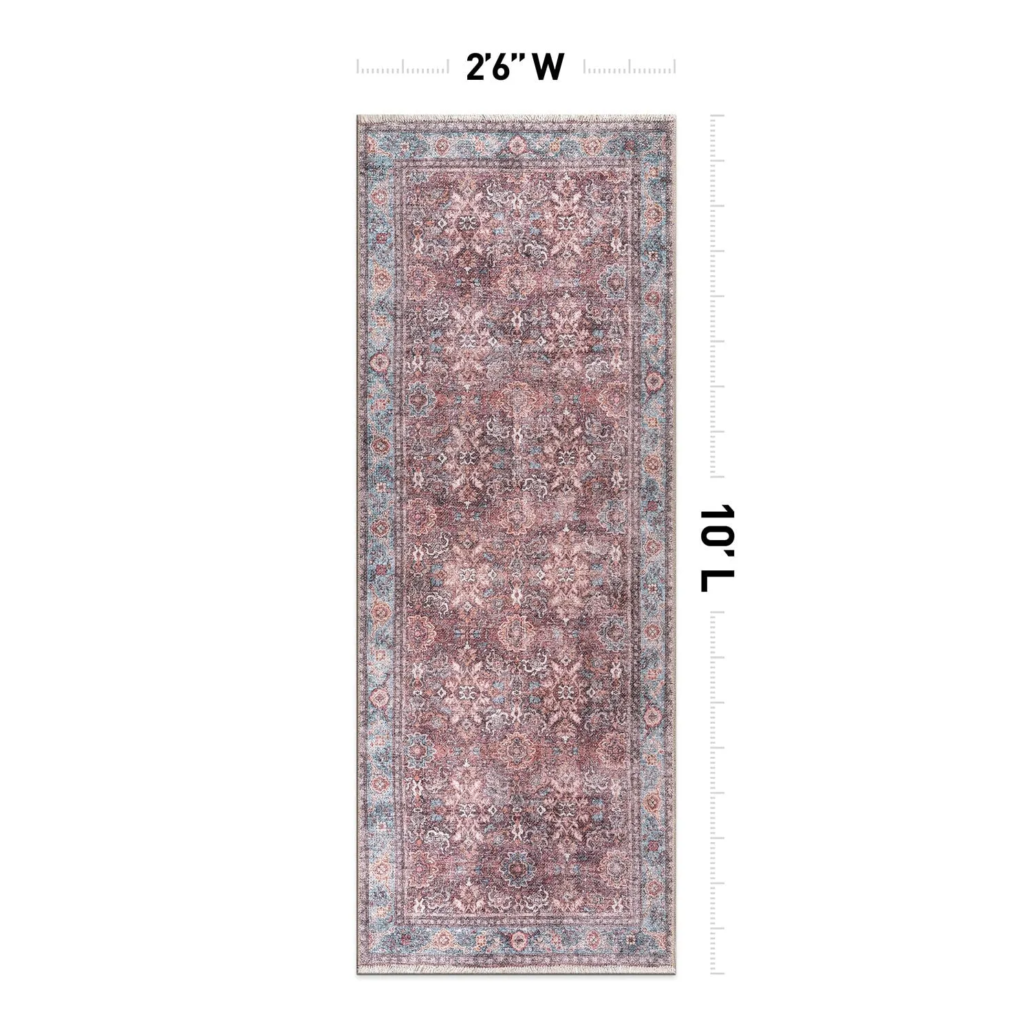 World Rug Gallery Transitional Distressed Vintage Machine Washable Area Rug