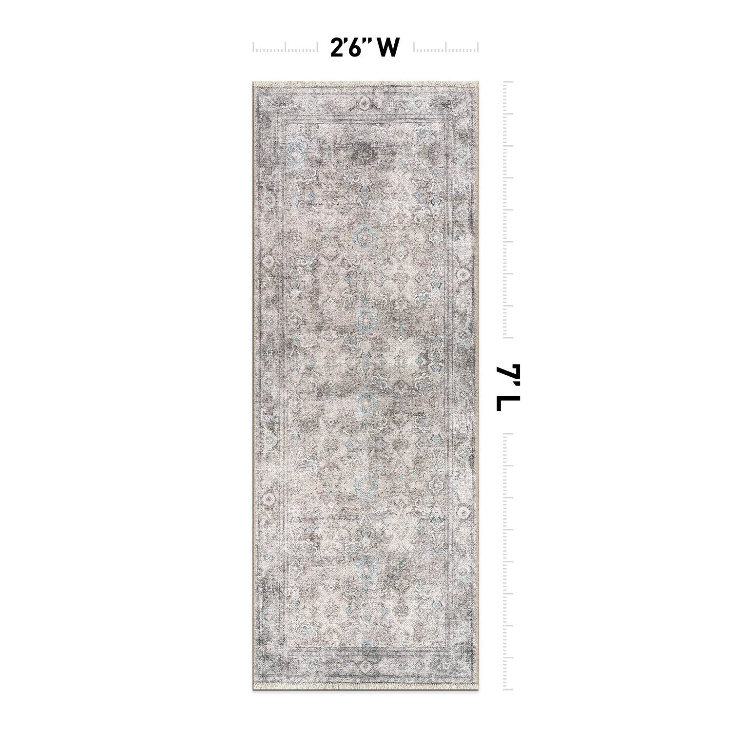 World Rug Gallery Transitional Distressed Vintage Machine Washable Area Rug